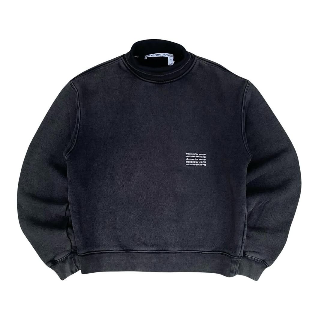 Alexander Wang Graphic Print Logo Sweatshirt Faded Black