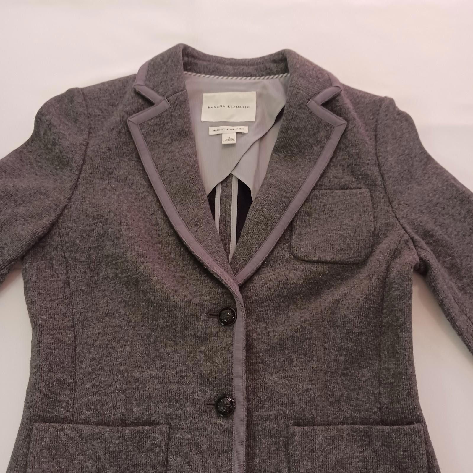 Banana Republic Banana Republic Italian Fabric Women's 6 Gray Wool Jacket Size M / US 6-8 / IT 42-44 - 9 Thumbnail
