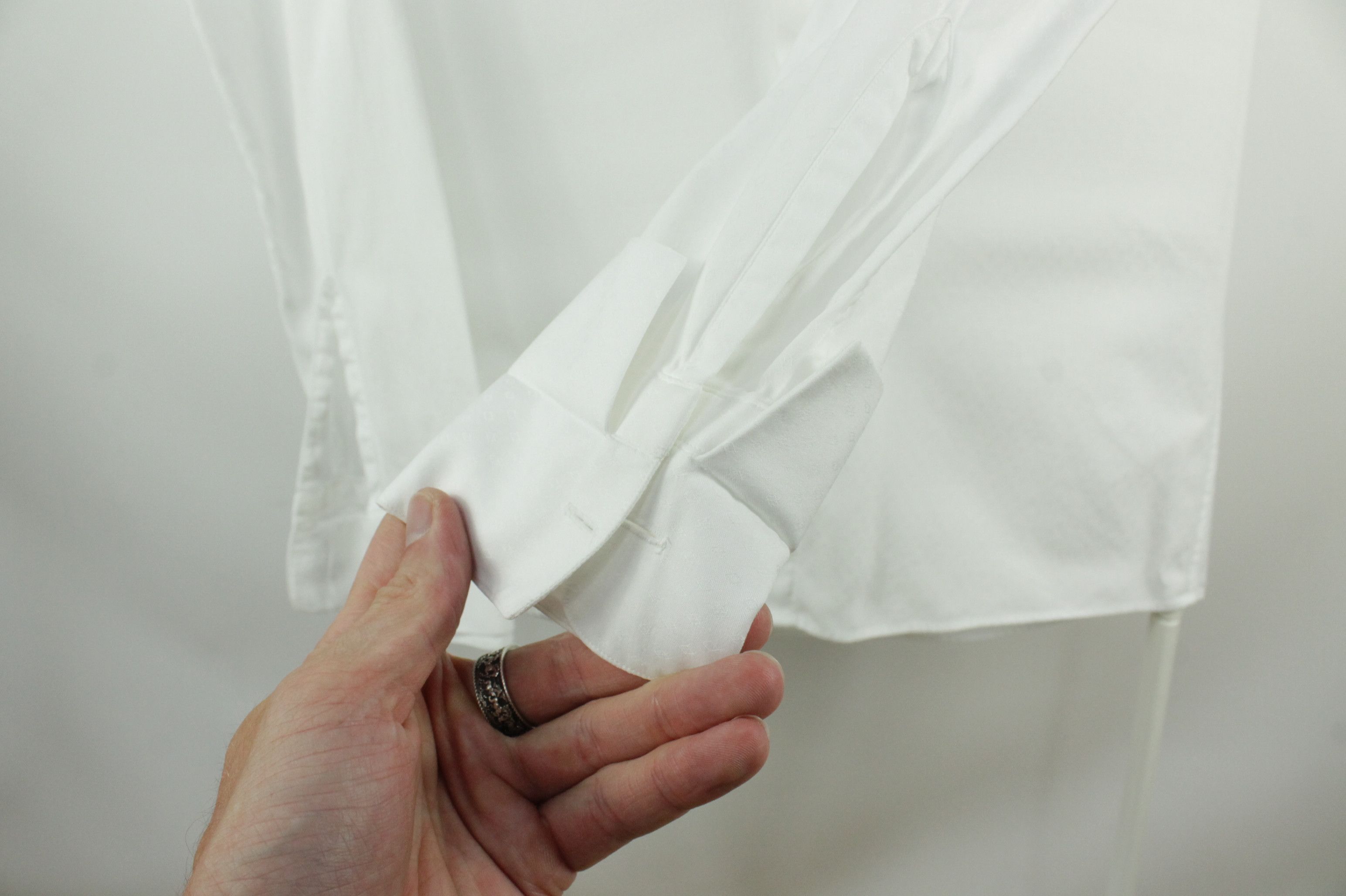 Fendi Fendi White Cotton Slim Fit Cufflinks Dress Formal Shirt Size US M / EU 48-50 / 2 - 7 Thumbnail