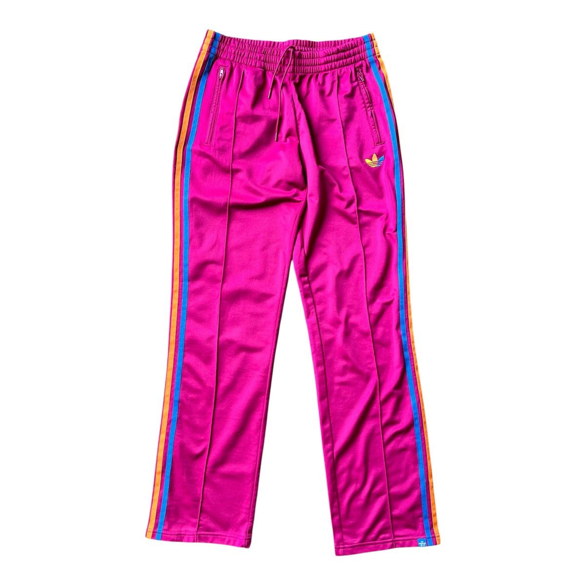 Rare Adidas Grün Track Pants Pink Rainbow Trim Size 36