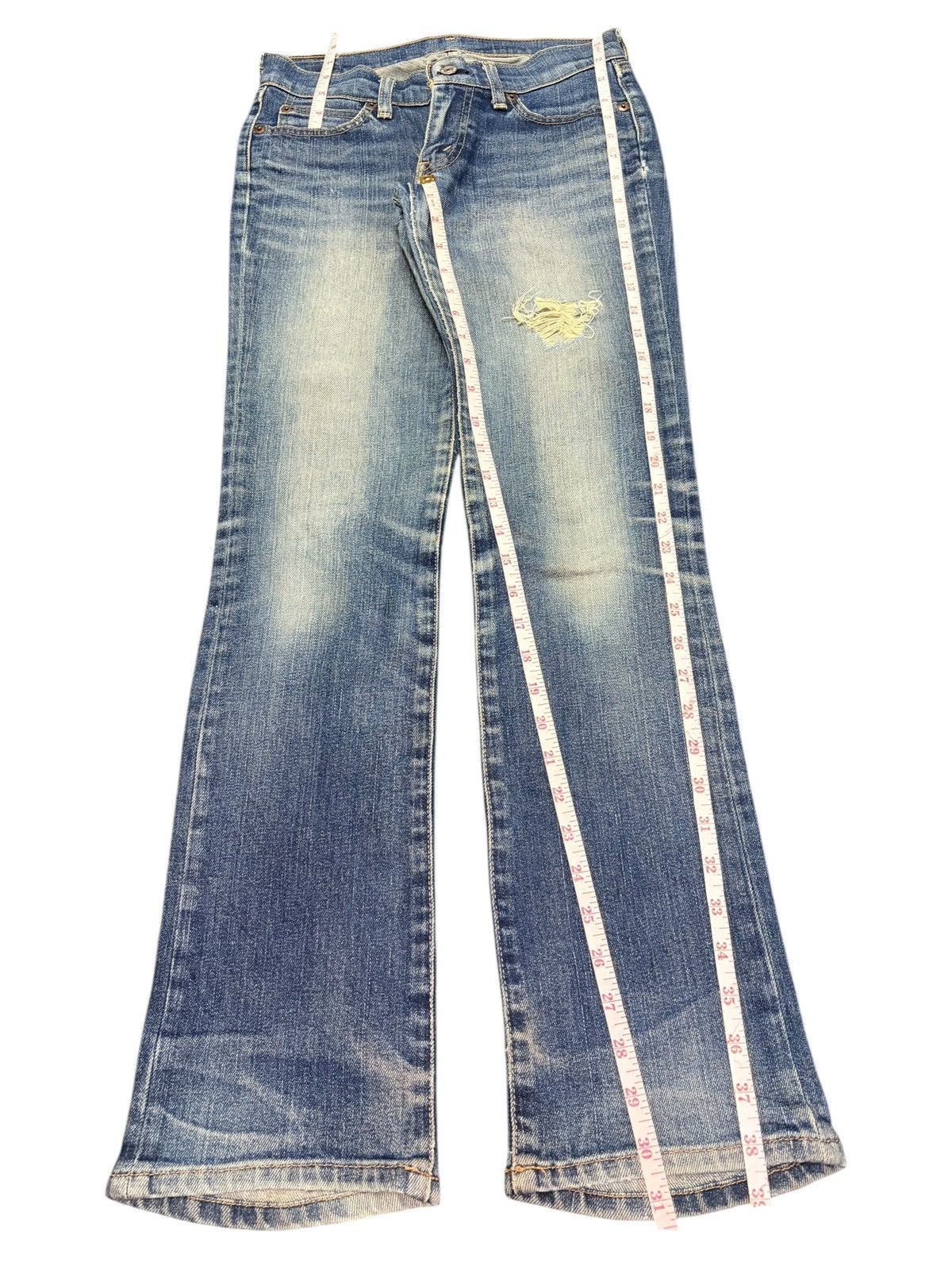 Levi's Vintage 90s Levis 566 Distress Low Rise Flare Jeans Size 27" / US 4 / IT 40 - 7 Thumbnail