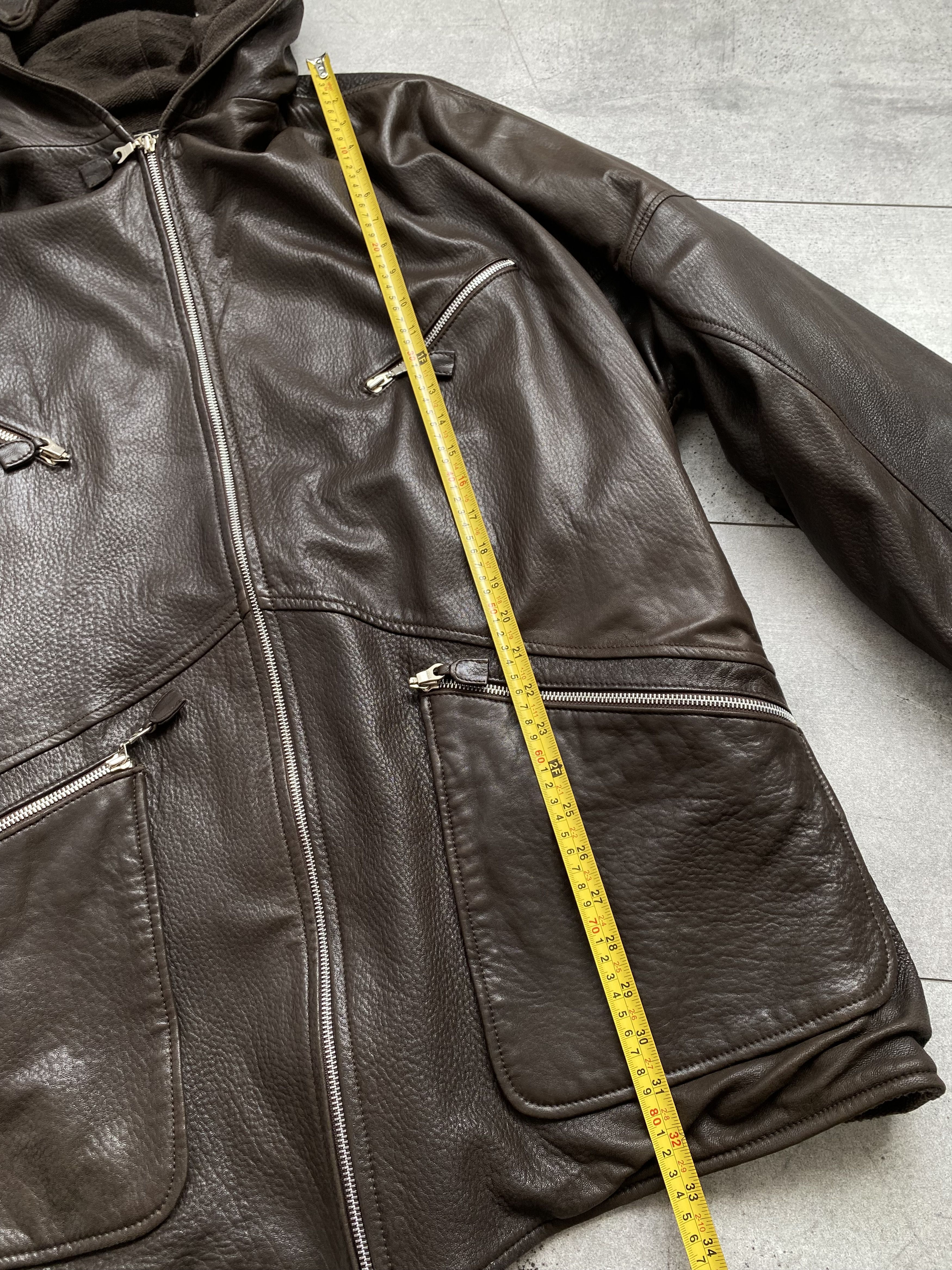 Other Sylvie Schimmel Paris Leather Hooded Oversized Jacket Size XS / US 0-2 / IT 36-38 - 15 Thumbnail