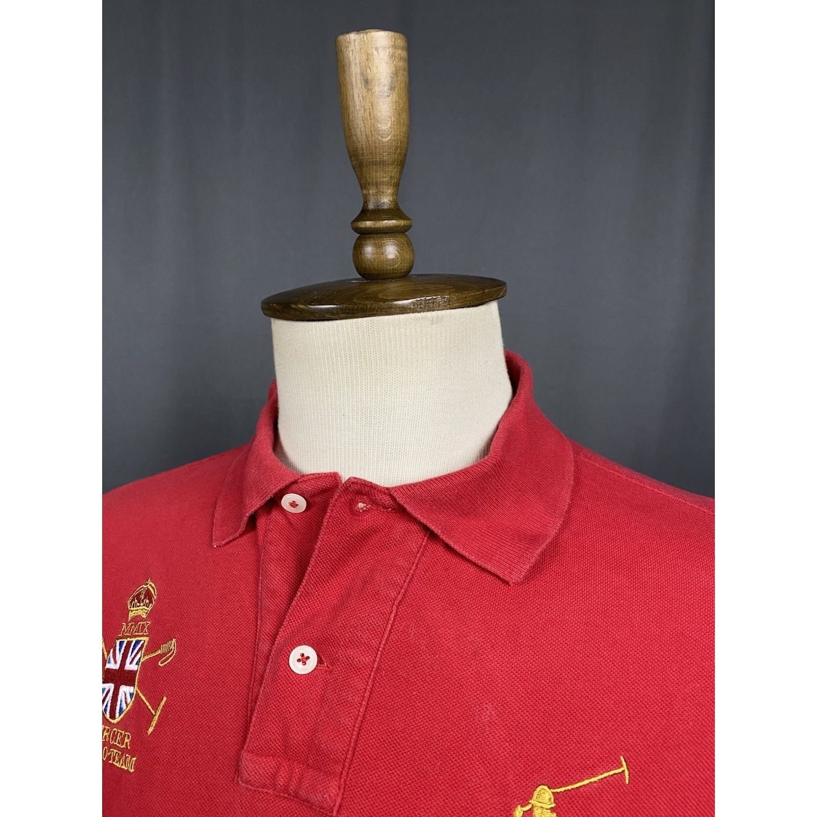 Polo Ralph Lauren Polo by Ralph Lauren Big Logo Vintage Men's Red Collared Pol Size US L / EU 52-54 / 3 - 5 Thumbnail