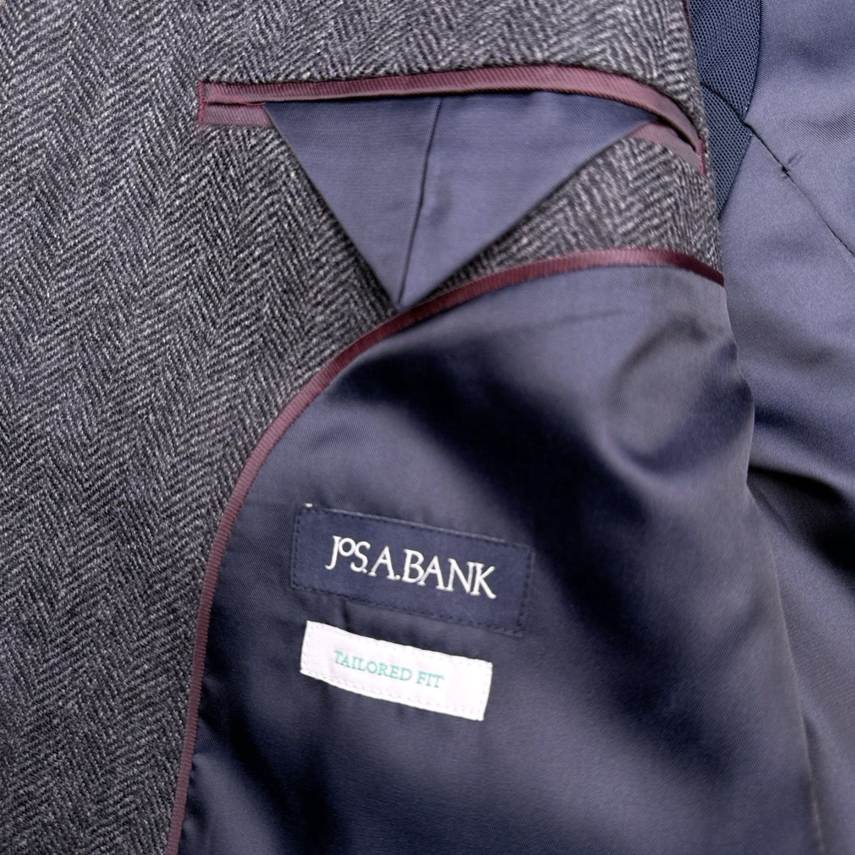 Jos. A. Bank Jos A Bank Tailored Fit Tweed Blazer 42 Long Gray Sport Coat Size 42R - 4 Thumbnail