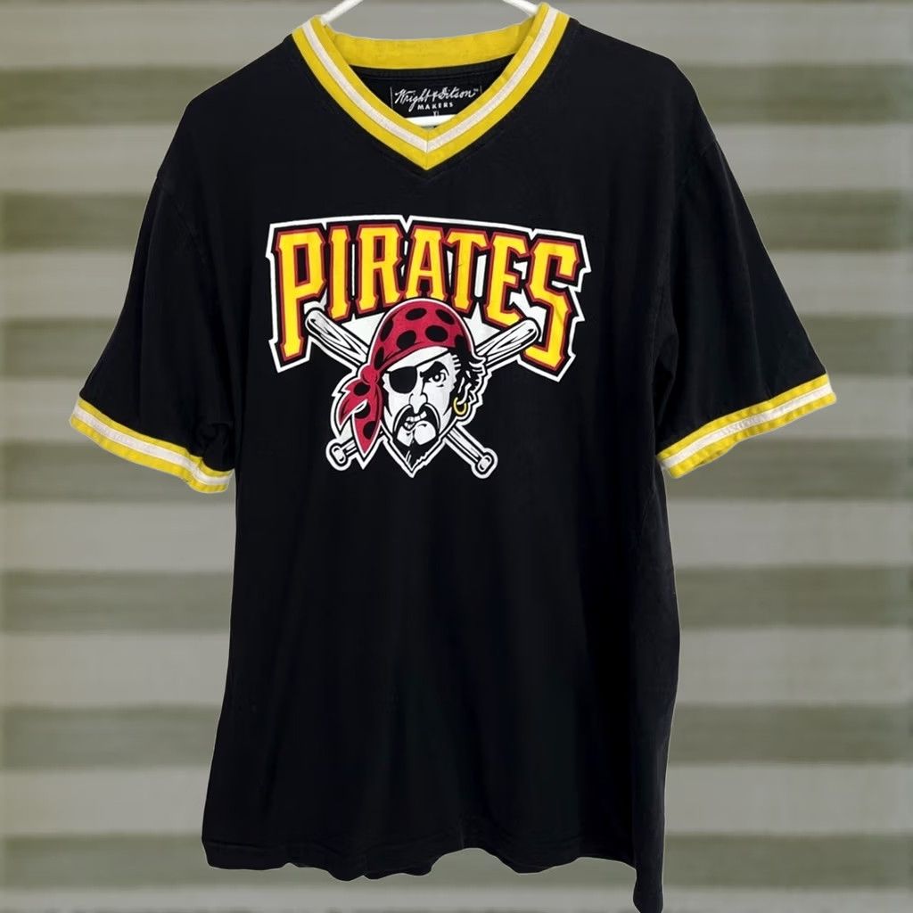 Vintage Wright & Ditson Pittsburgh Pirates Mens Jersey Shirt Black/Yellow XL Size US XL / EU 56 / 4 - 1 Thumbnail