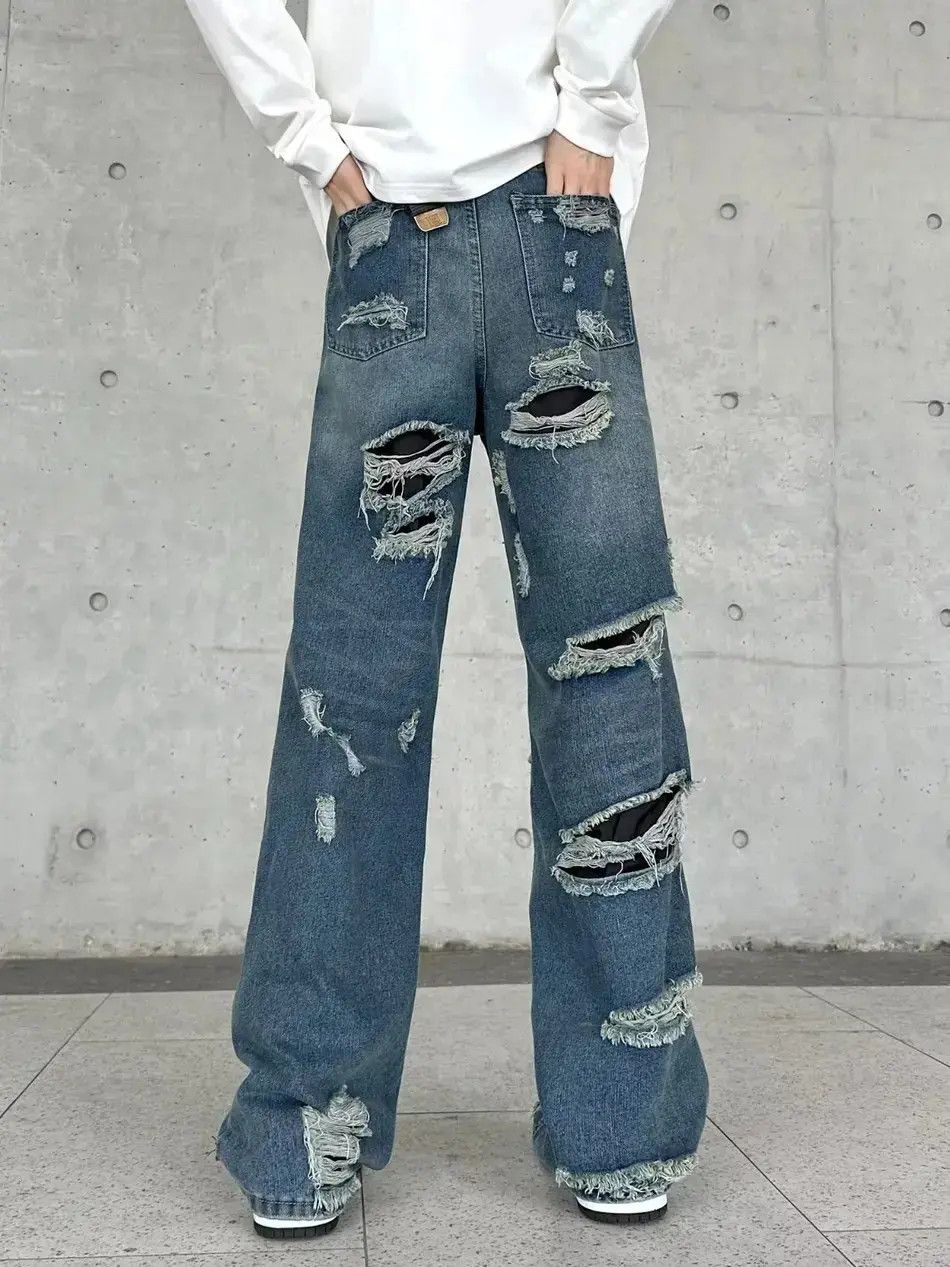 Japanese Brand Retro loose high street ripped jeans Size US 30 / EU 46 - 4 Thumbnail