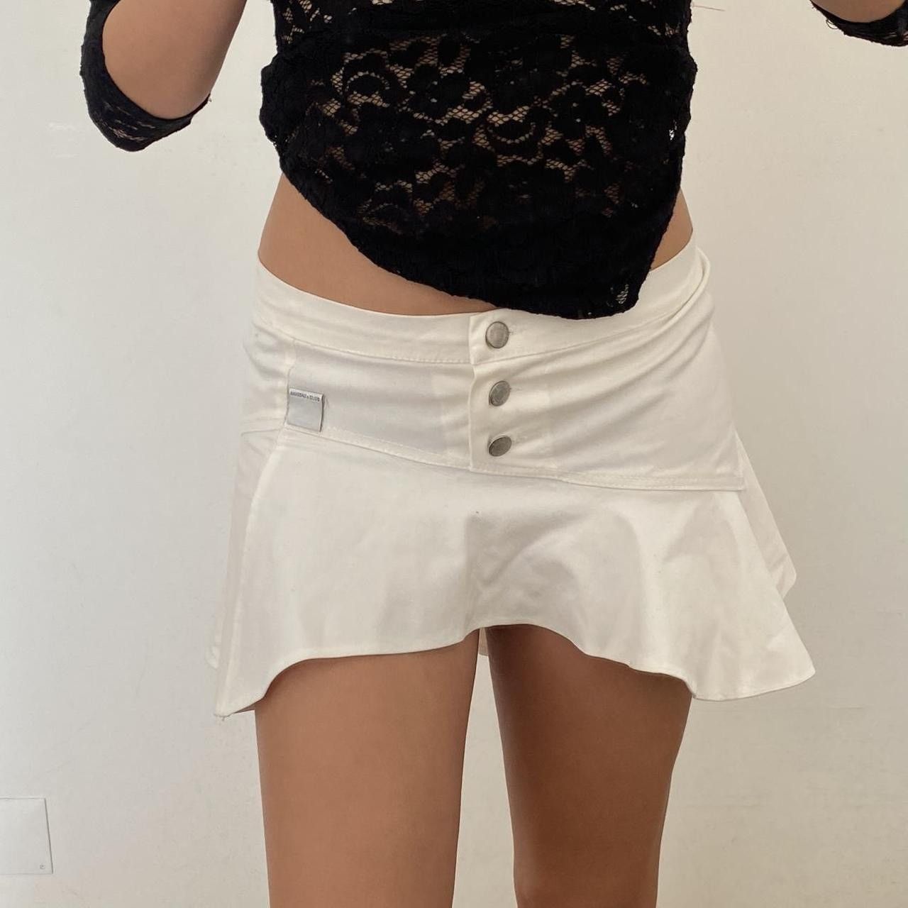 Vintage vintage unique asymmetrical pleated mini skirt Size 26" / US 2 / IT 38 - 4 Thumbnail