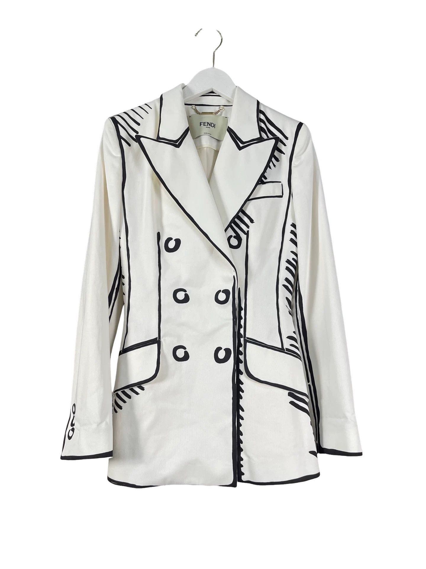 Fendi Fendi Graphic Double-Breasted Blazer Size IT 36 Size XS / US 0-2 / IT 36-38 - 1 Thumbnail