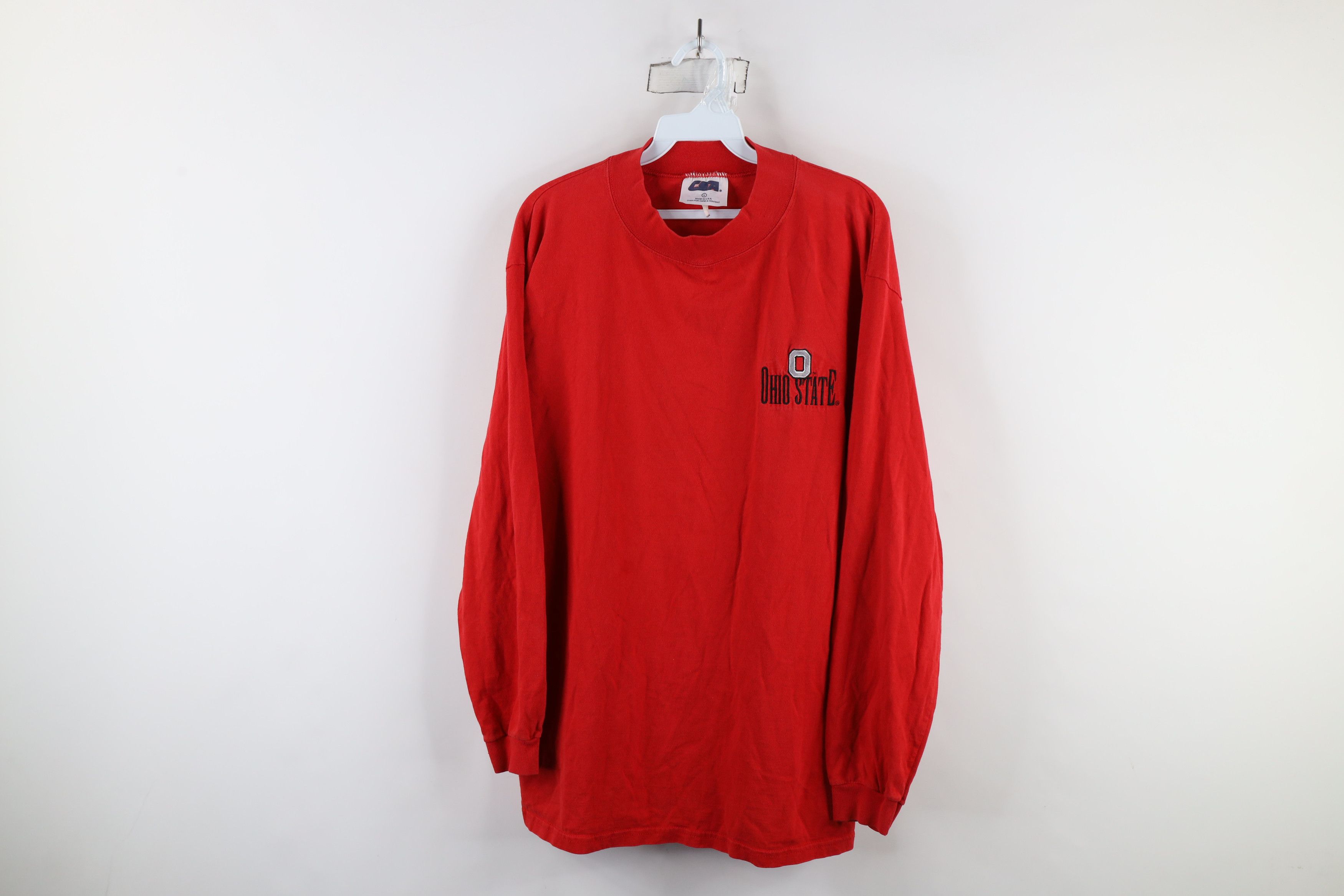 Vintage Vintage 90s University Mock Neck Long Sleeve T-Shirt US Size US L / EU 52-54 / 3 - 1 Thumbnail