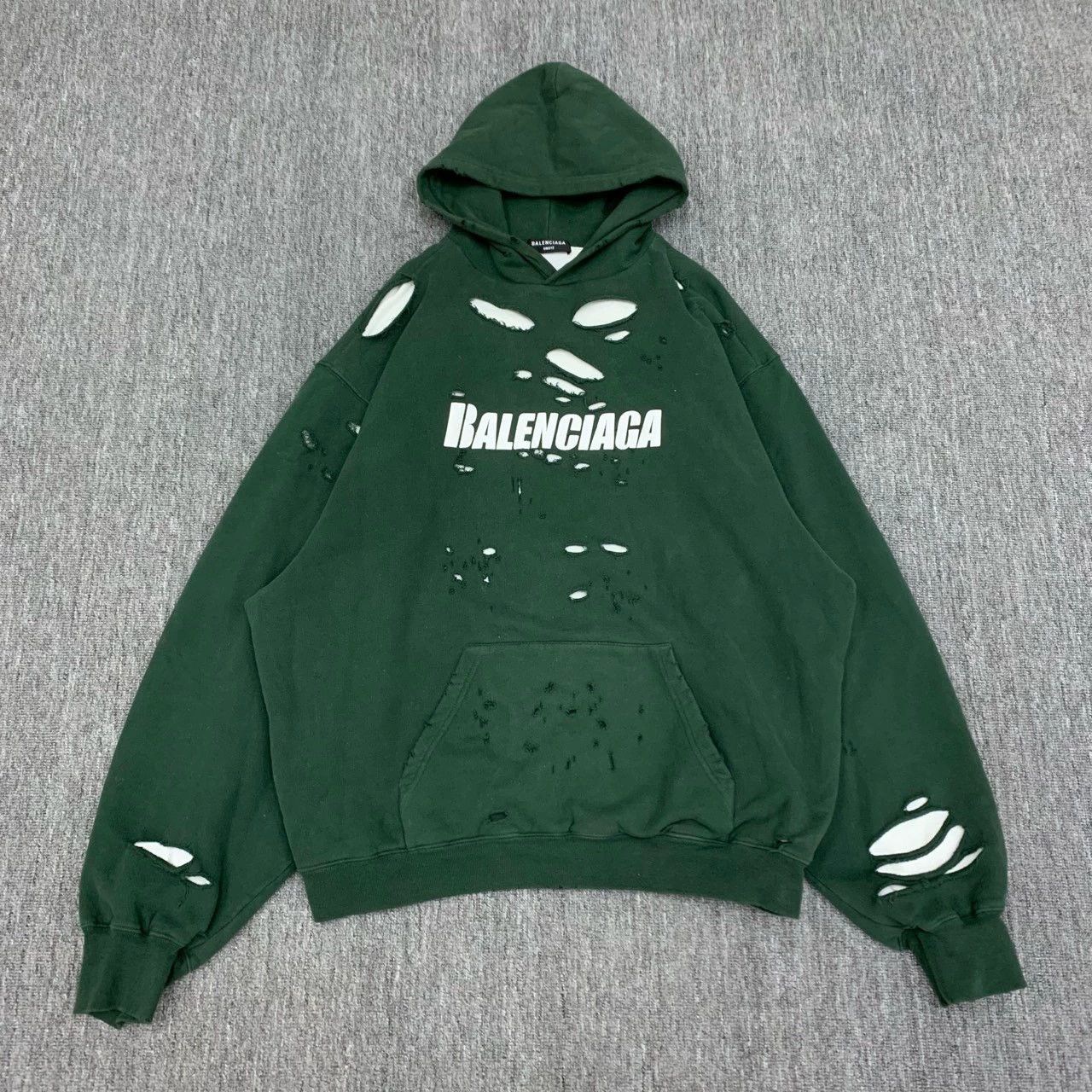Balenciaga balenciaga green distressed hoodie for sale Size US XS / EU 42 / 0 - 1 Thumbnail