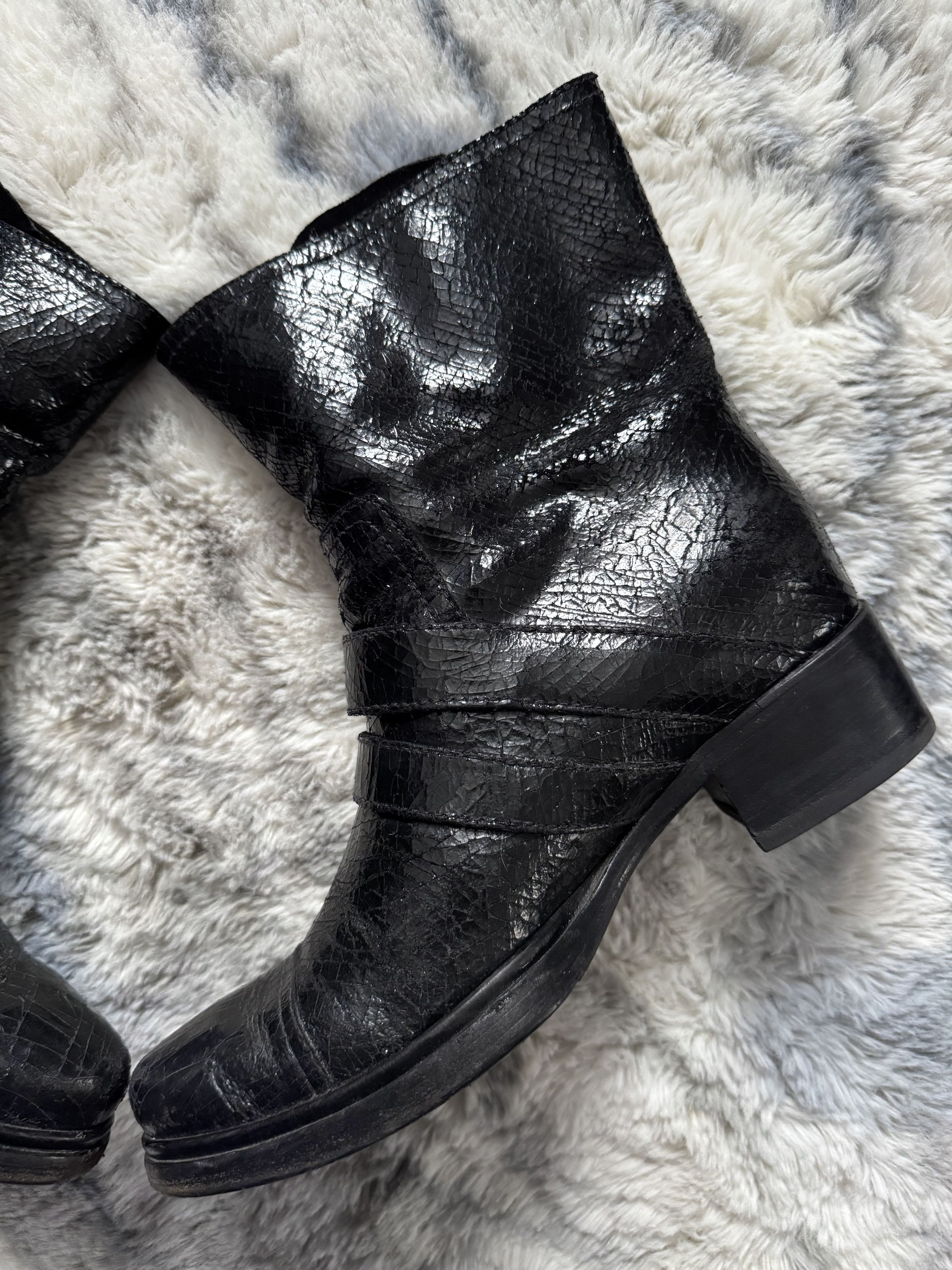 Miu Miu MIU MIU Double Buckle Ankle Leather Biker Boots Size US 6.5 / IT 36.5 - 8 Thumbnail