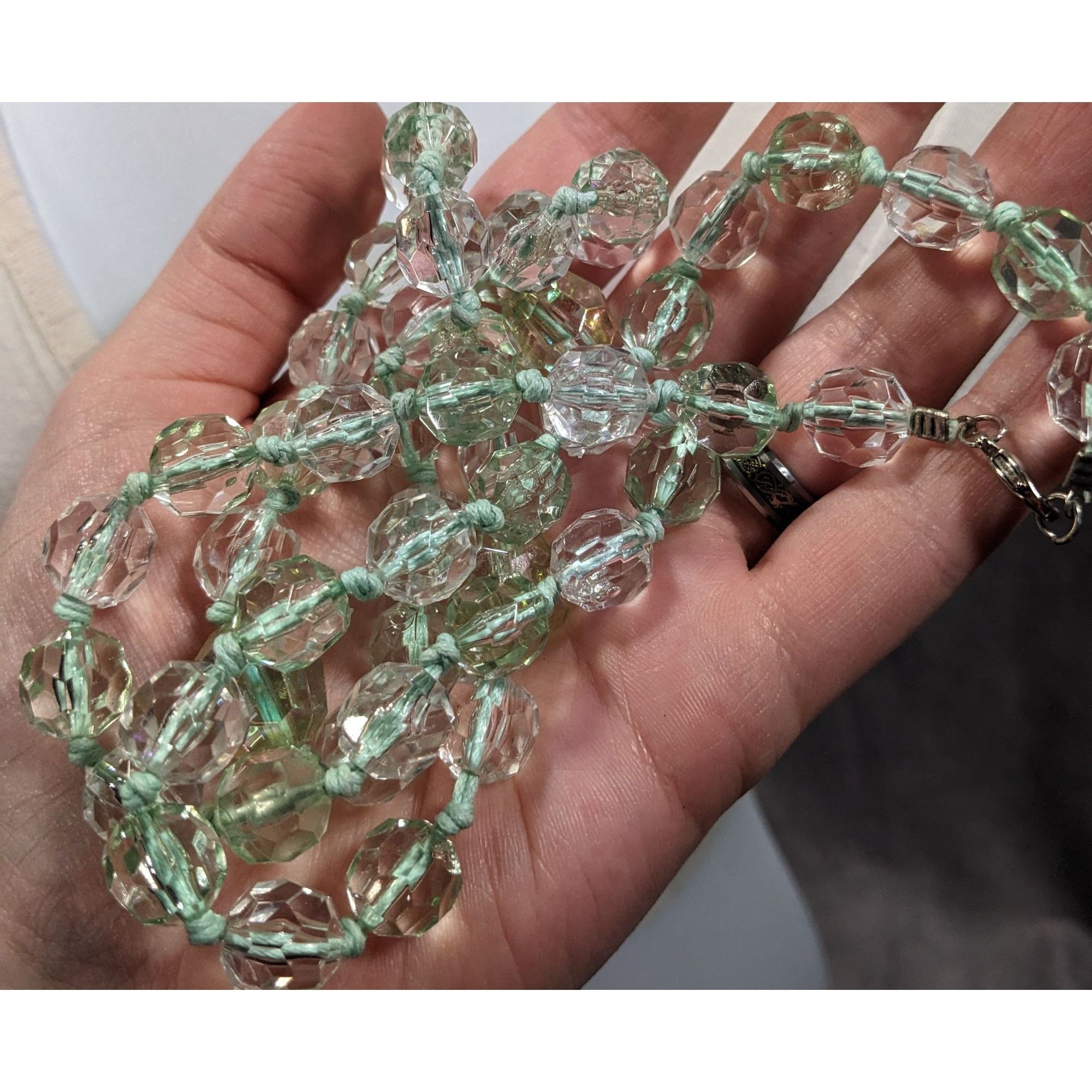 Other Vintage Glam Translucent Mint Green Beaded Necklace Size ONE SIZE - 7 Thumbnail