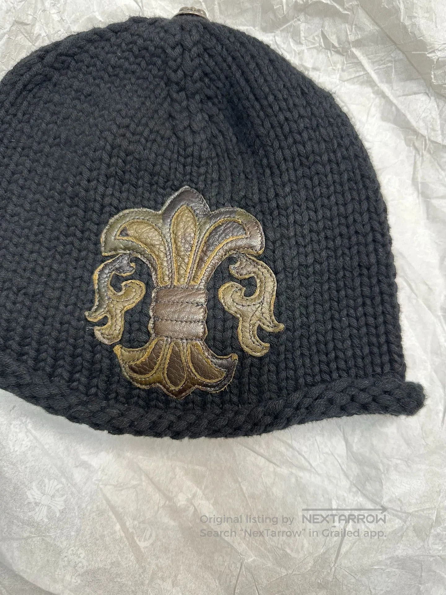 Chrome Hearts chrome hearts black knit cold hat with patch. Size ONE SIZE - 3 Thumbnail