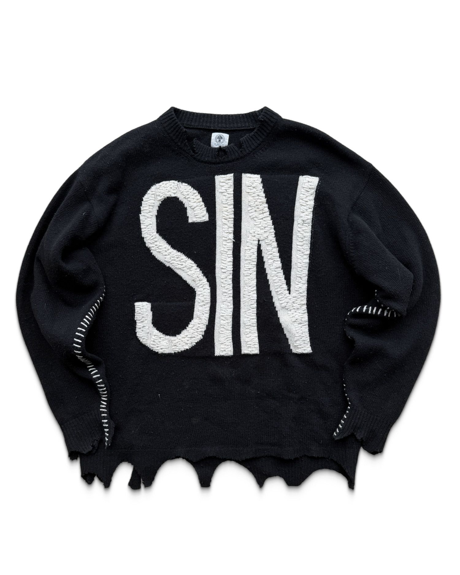 Saint Michael Saint Mxxxxx Sin Distressed Knit Sweater Size US M / EU 48-50 / 2 - 2 Thumbnail