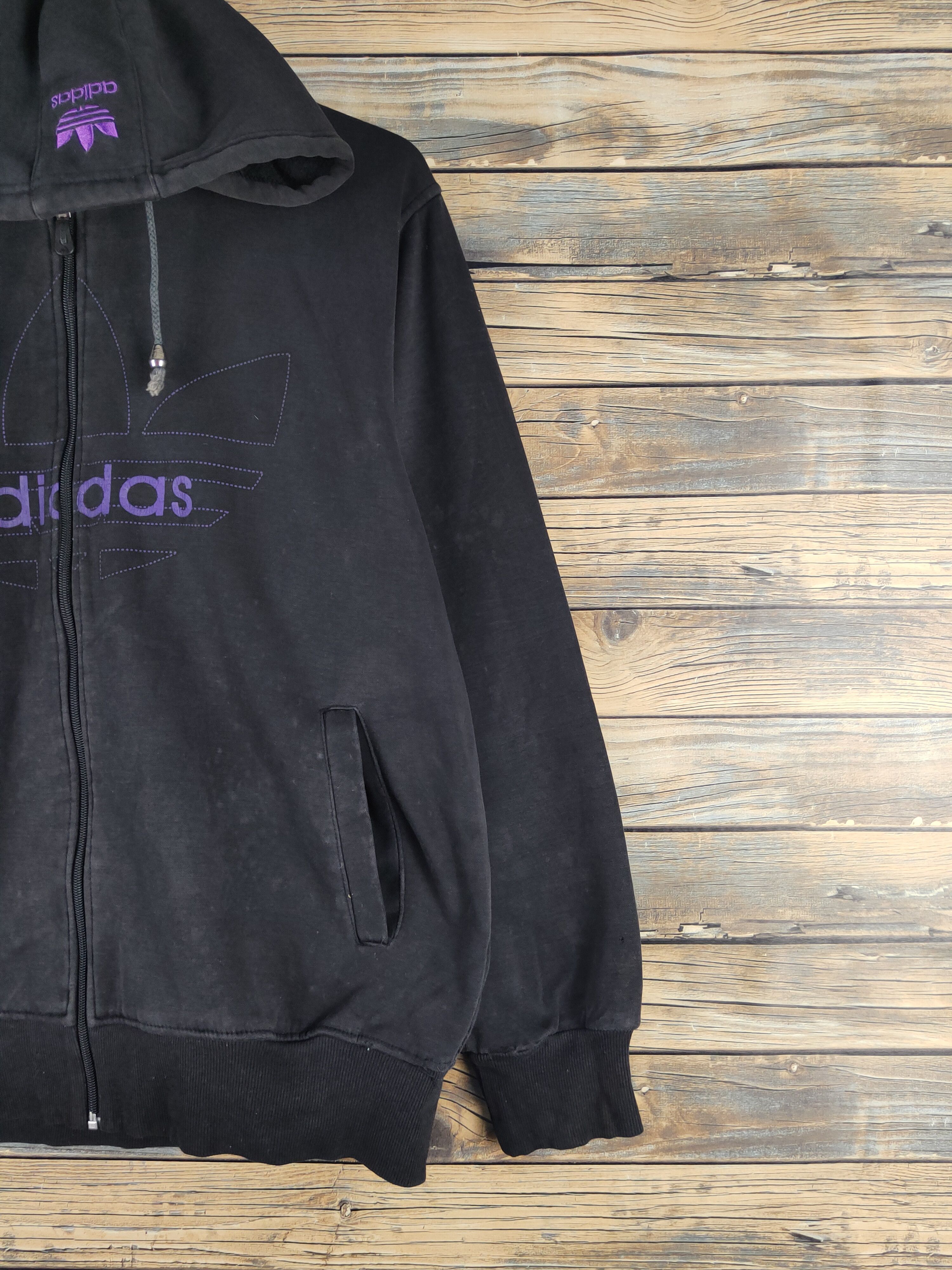 Adidas DL Adidas Vintage Black Hoodie Sweaters #S2804 Size US XL / EU 56 / 4 - 5 Thumbnail