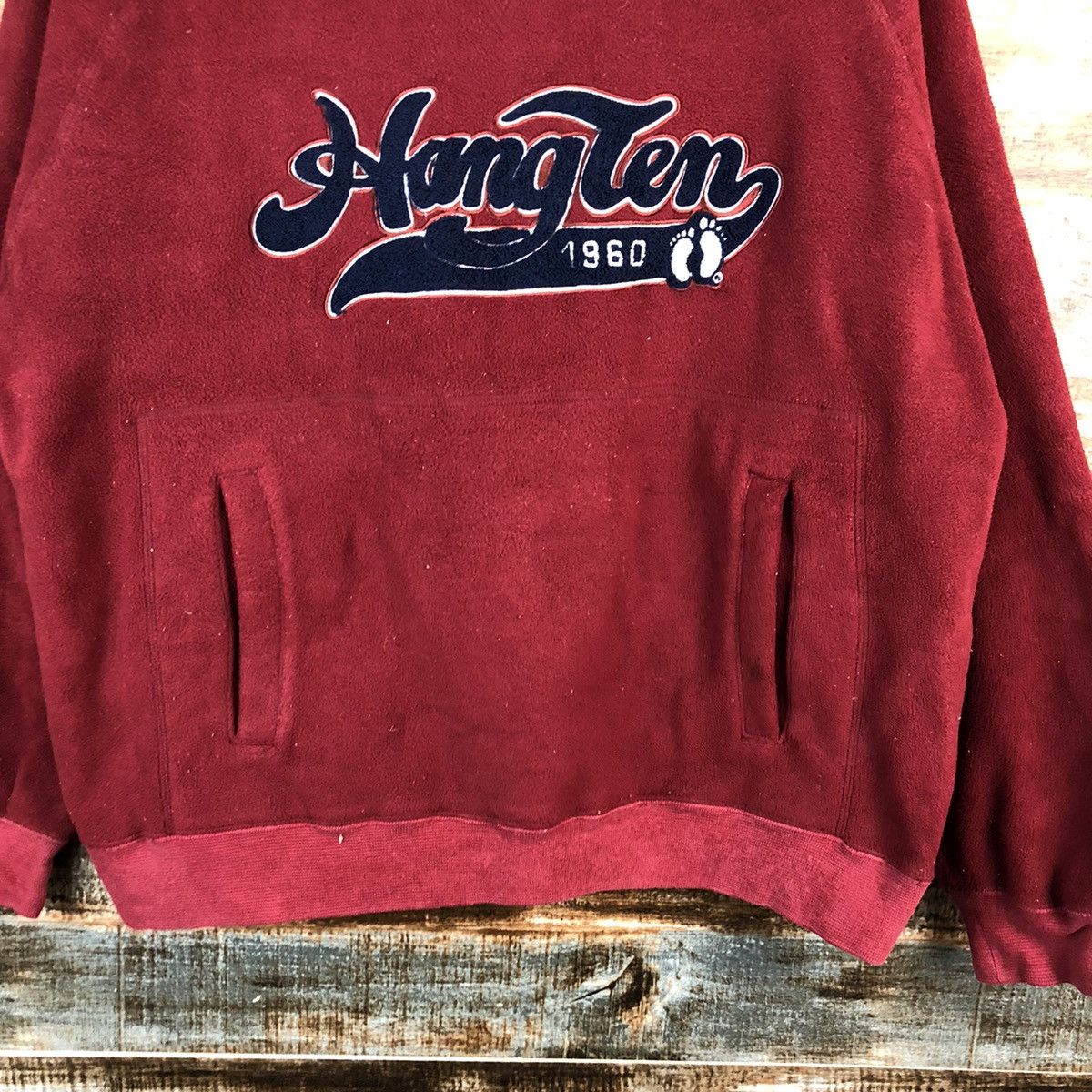 Hang Ten × Vintage Hang Ten vintage spell out Red Hoodie #A2508 Size US M / EU 48-50 / 2 - 6 Thumbnail