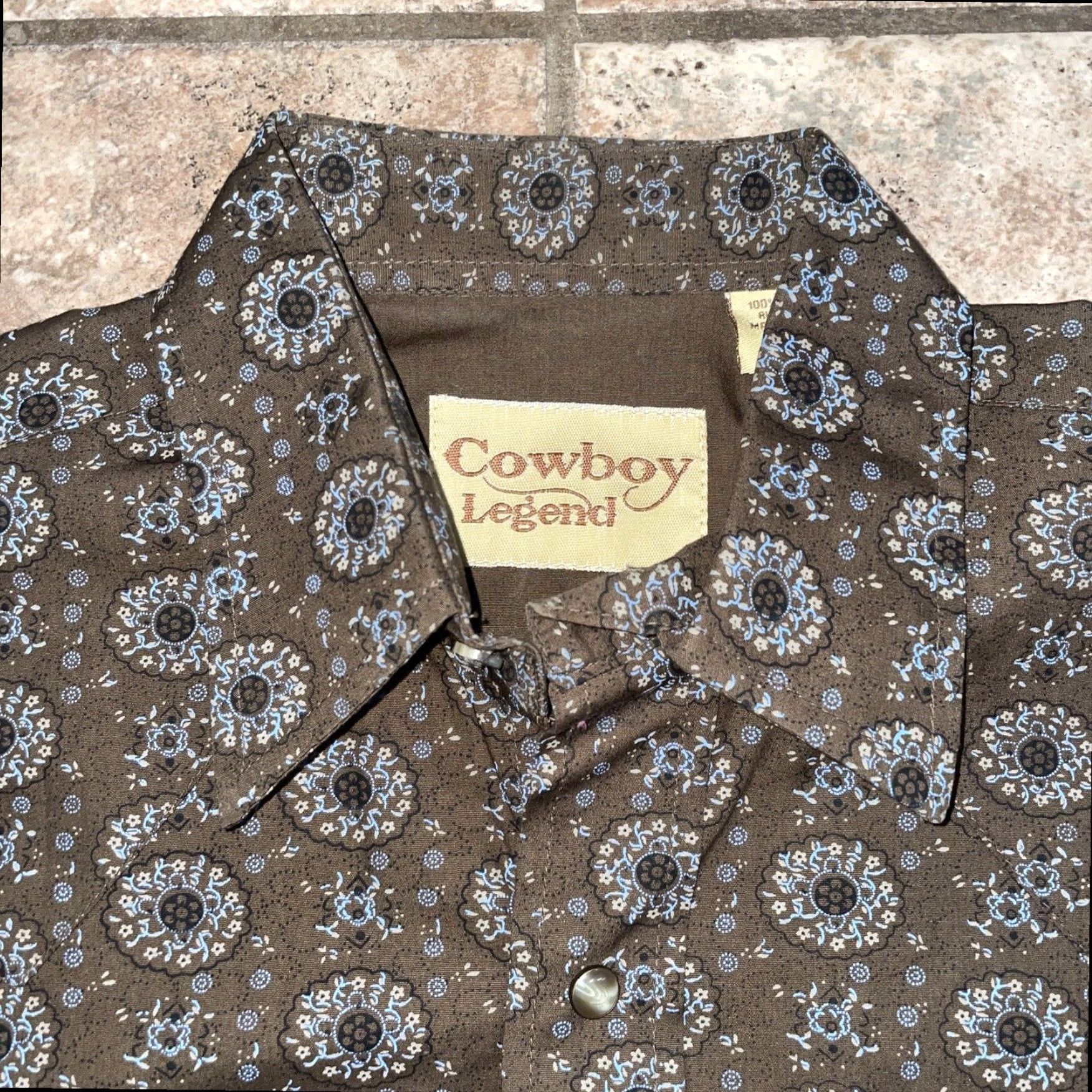 Vintage Cowboy Legend Brown Long Sleeve Snap Button Shirt Mens Medium Size US M / EU 48-50 / 2 - 2 Thumbnail