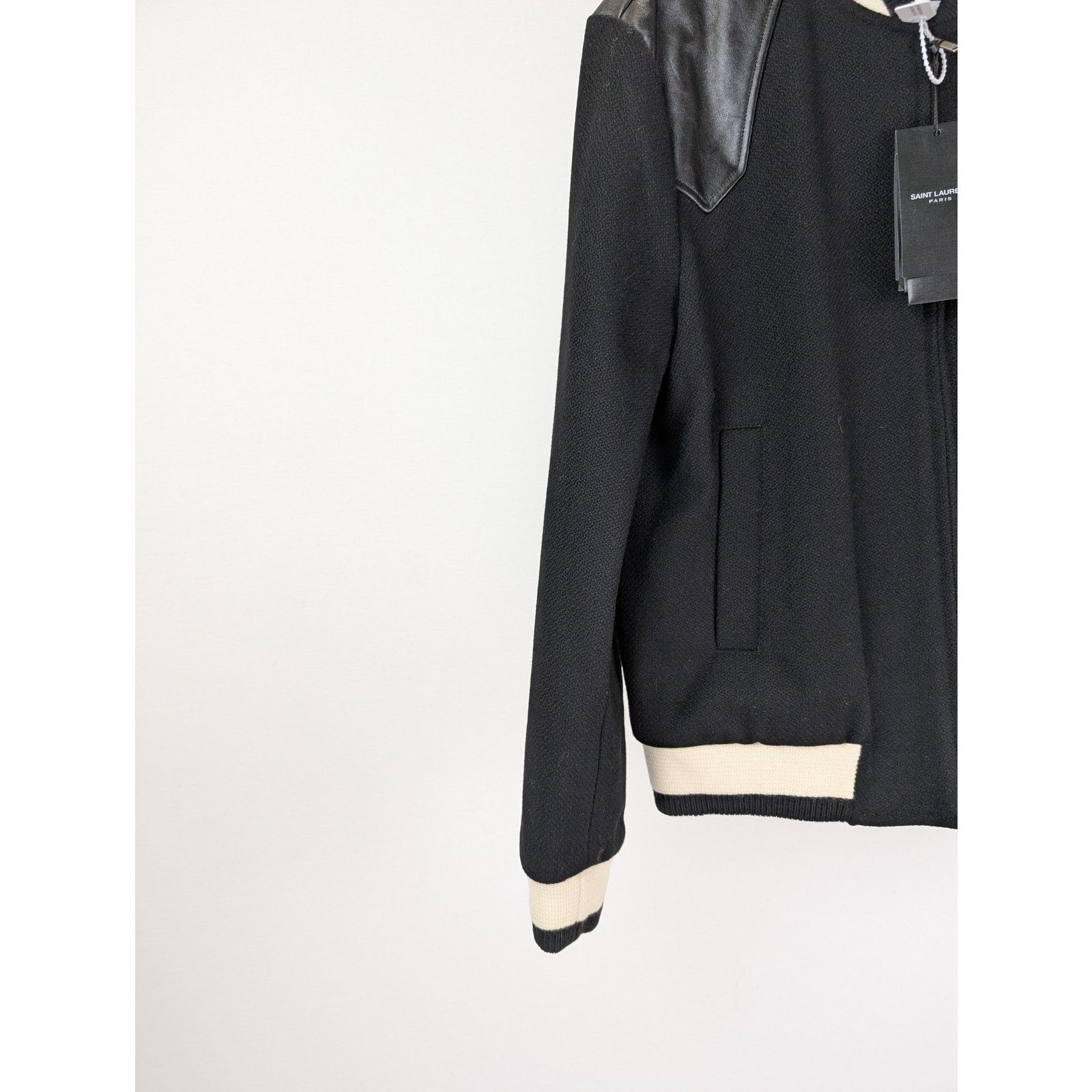 Saint Laurent Paris o1rshd1 CC20 Zipper Jacket in Black/Beige Size US M / EU 48-50 / 2 - 7 Thumbnail