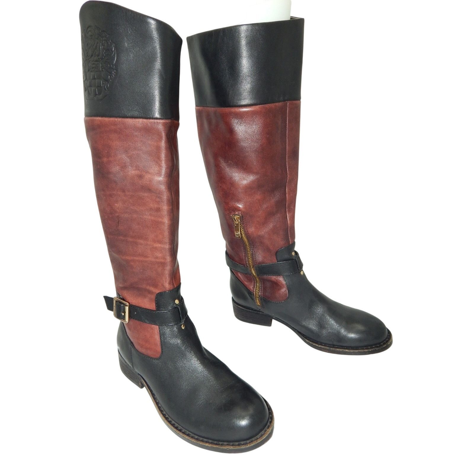 Vince Camuto Vince Camuto Black Brown Leather Boots Size 36 / 6 Size US 6 / IT 36 - 2 Thumbnail