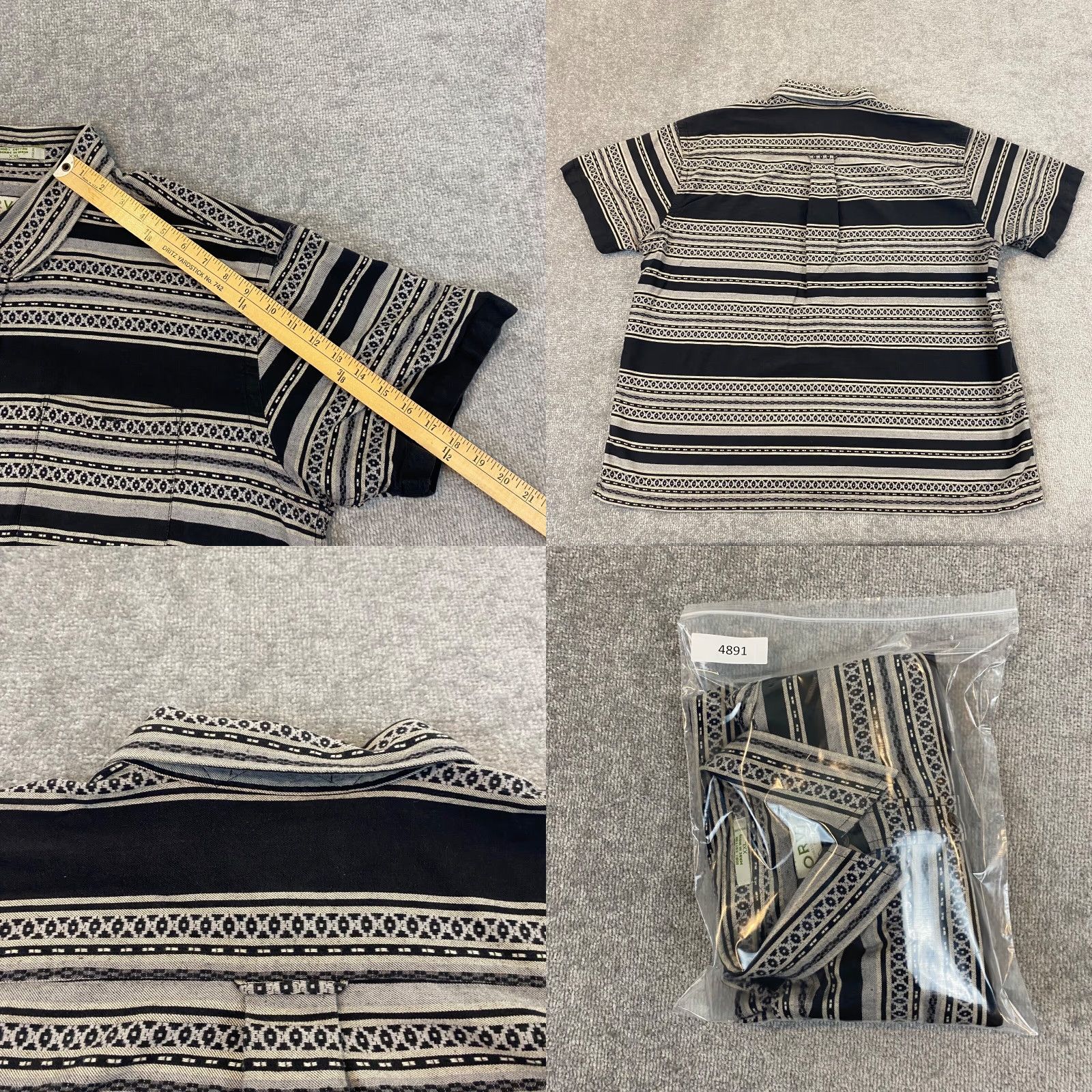 Orvis ORVIS Shirt 2XL Mens Brown Black Stripe Southwestern Button Up Short Sleeve Hike Size US XXL / EU 58 / 5 - 8 Thumbnail