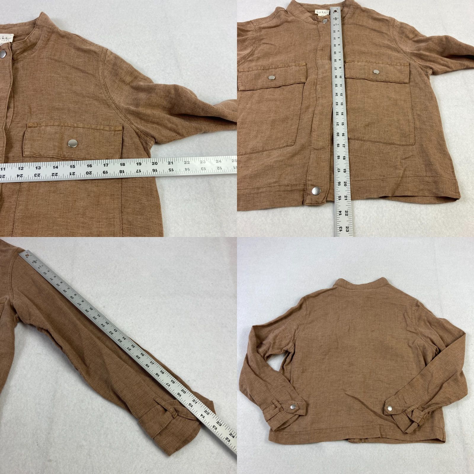 Nicole Miller Nicole Miller New York Linen Jacket Women's Medium Brown Full Zip Long Sleeve Size M / US 6-8 / IT 42-44 - 8 Thumbnail