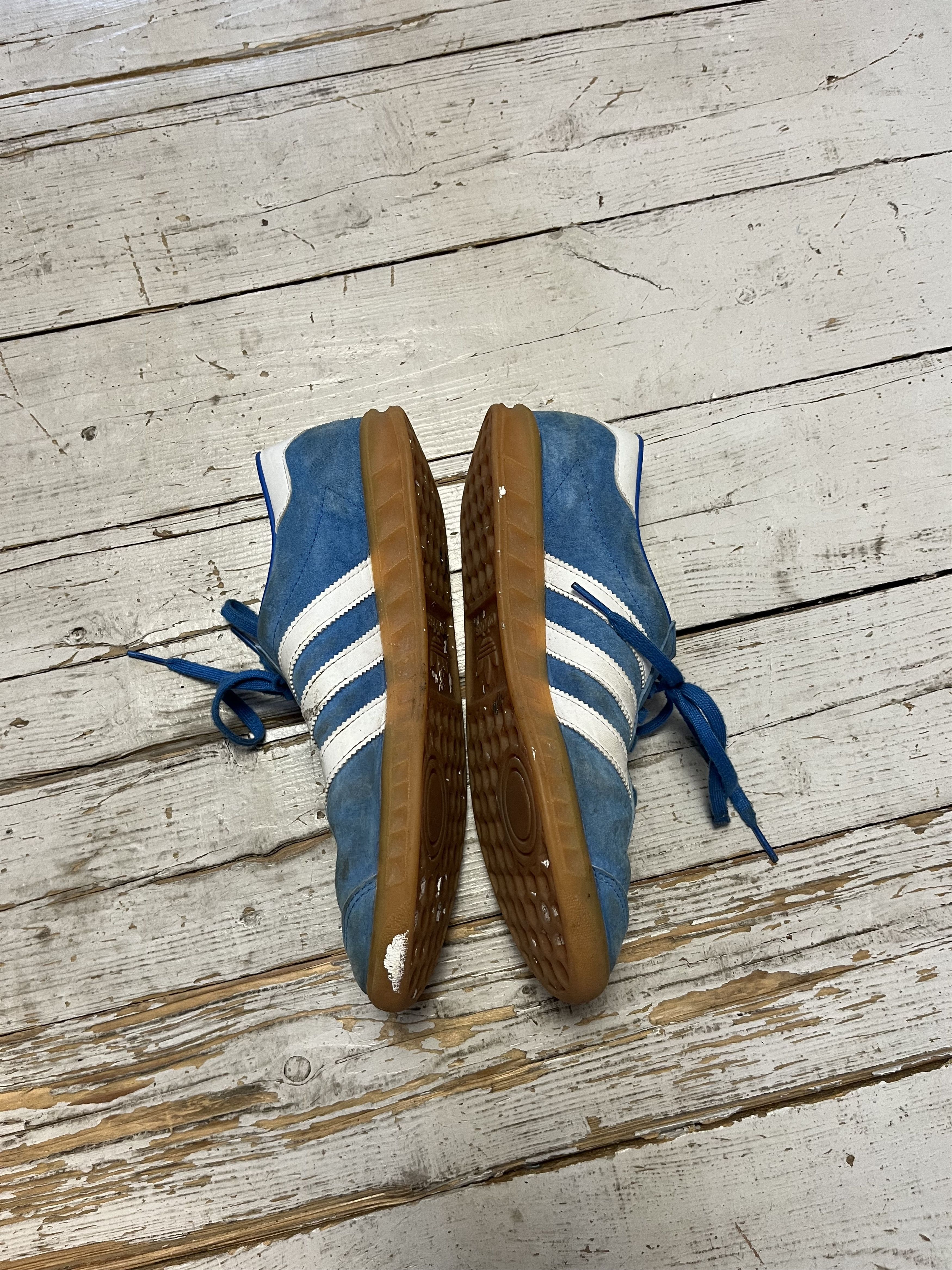 Adidas × Vintage Adidas Hamburg (Samba) Handball Shoes Blue and White Size US 7 / EU 40 - 4 Thumbnail