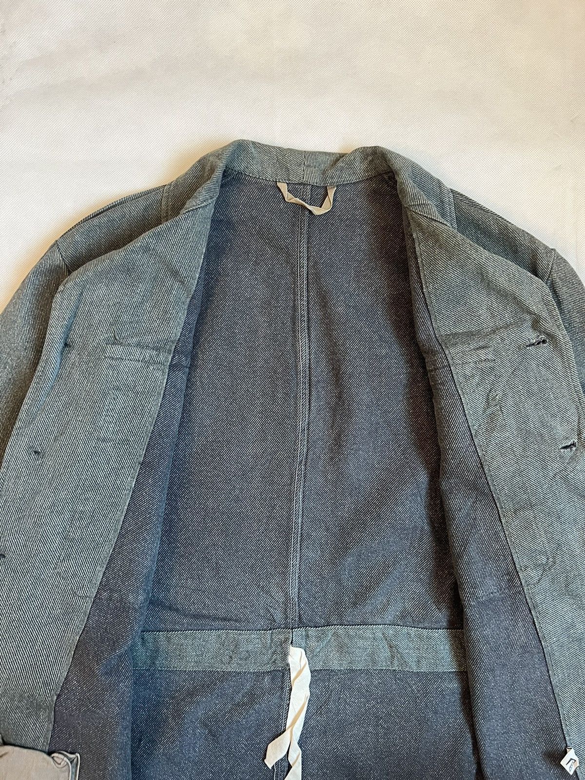 Vintage 50's Swedish Army Military Heavy Denim Work Jacket Size US L / EU 52-54 / 3 - 11 Thumbnail