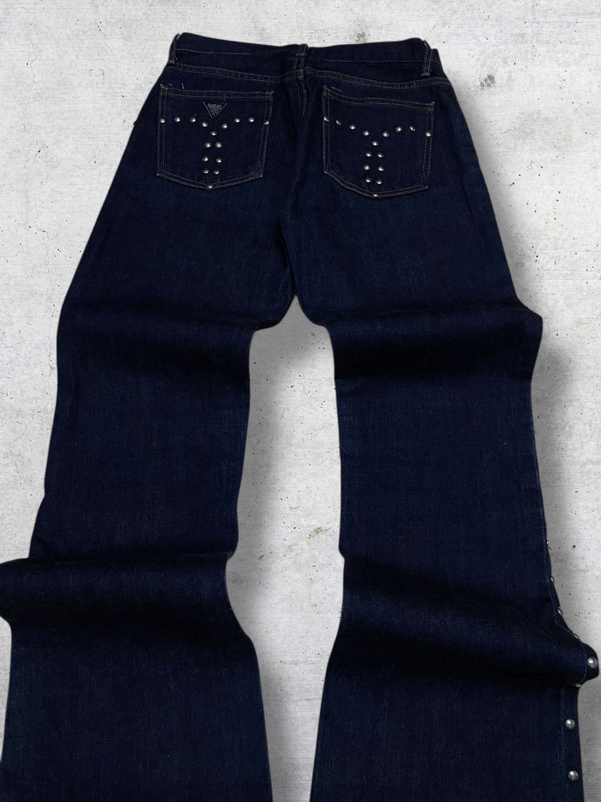 Tornado Mart VINTAGE FIORUCCI 90S DESIGNER OG STUDDED FLARED DENIM STYLE Size US 26 / EU 42 - 11 Thumbnail