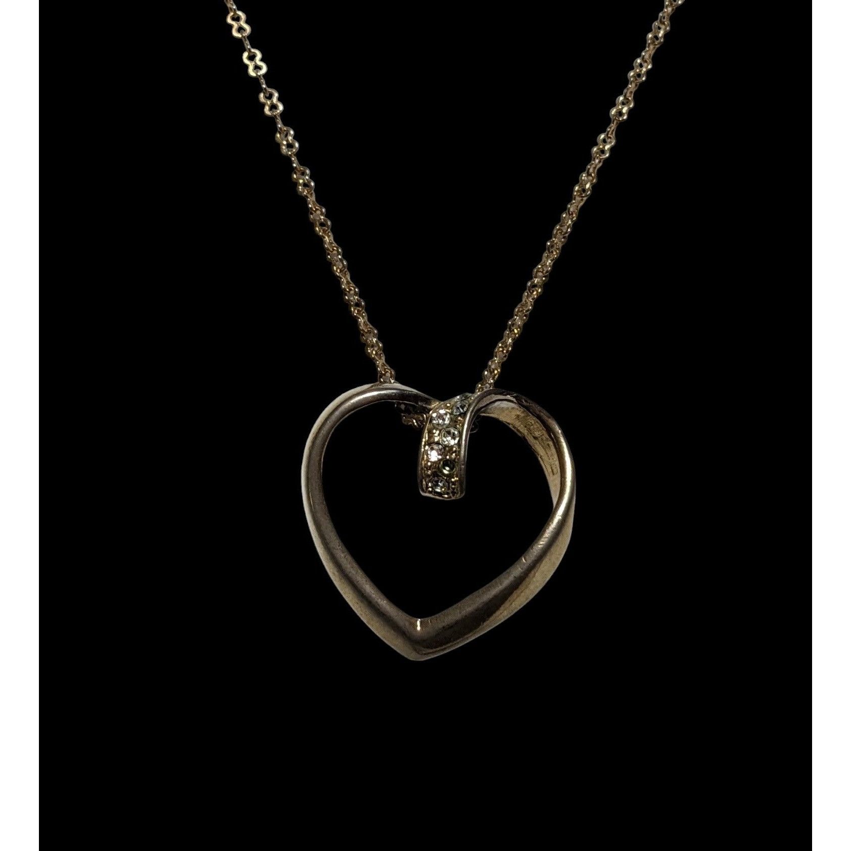 Other Open Heart-Shaped Rhinestone Pendant Necklace Size ONE SIZE - 8 Thumbnail