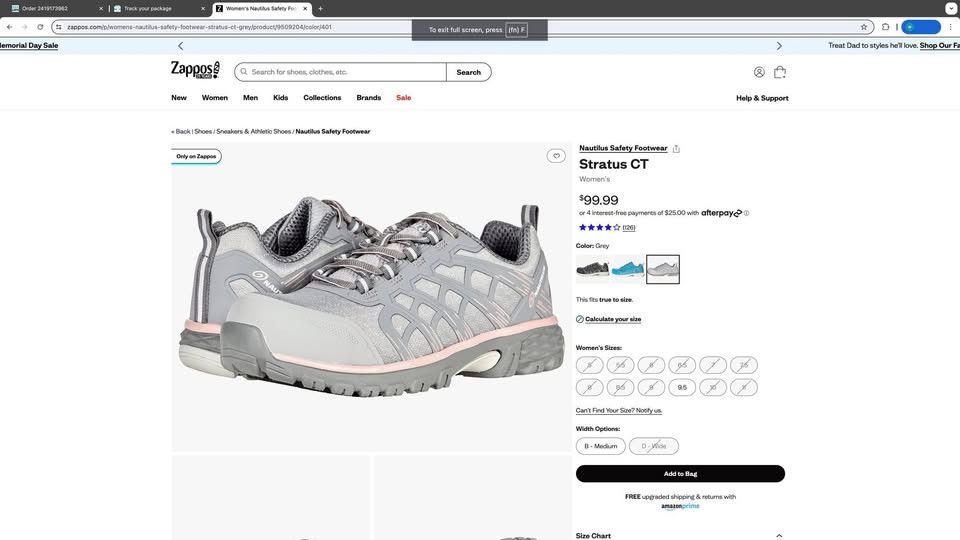 Other Nautilus Safety Footwear N1082 Stratus CT Women's Work Shoe Size US 7.5 / IT 37.5 - 2 Thumbnail