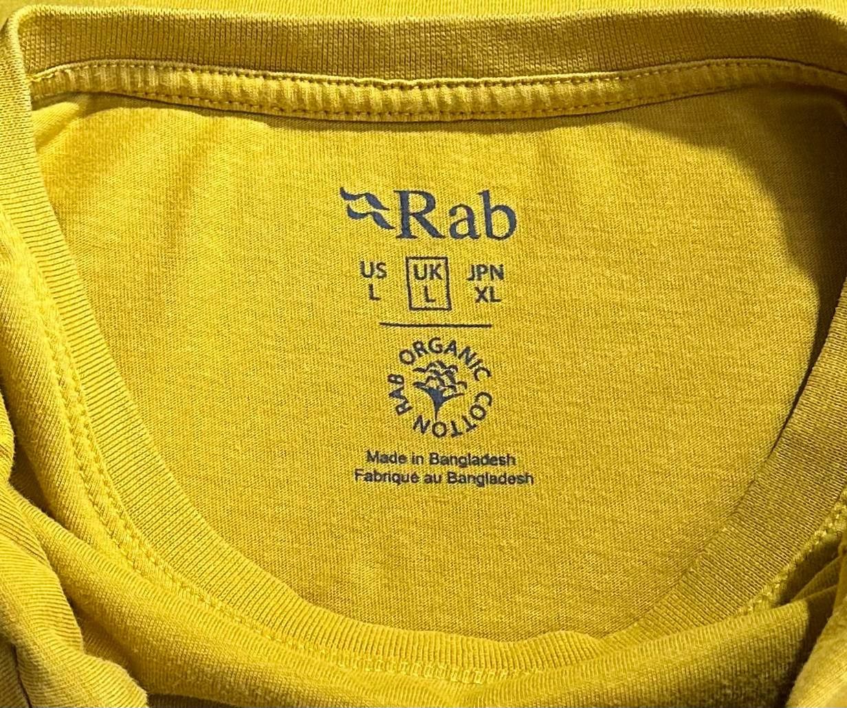 Rab × The Mountain RAB Stance Mountain Peak mustard T-Shirt Sahara Camping Hike Size US L / EU 52-54 / 3 - 7 Thumbnail