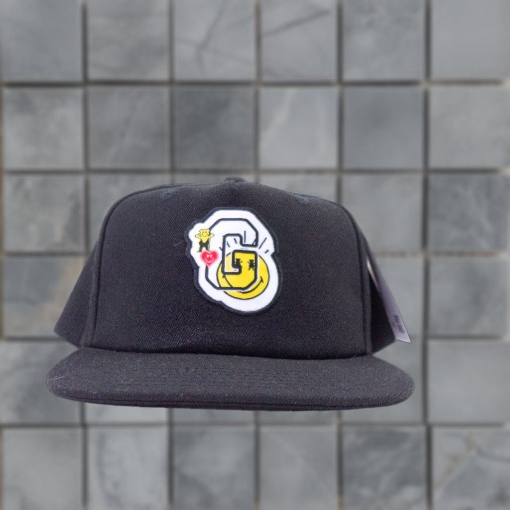 Vintage GRIZZLY Snapback Hat One Size Black Smiley World Skateboard Streetwear Mens Size ONE SIZE - 1 Thumbnail