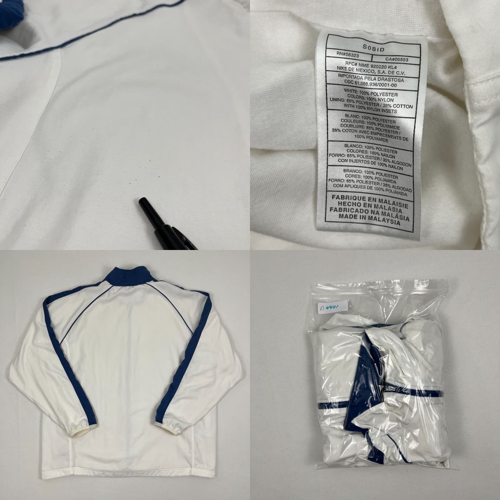 Nike VINTAGE Nike Court Tennis Jacket Mens XL White Blue 90s Retro Swoosh Full Zip Windbreaker Regular Wear Size US XL / EU 56 / 4 - 8 Thumbnail