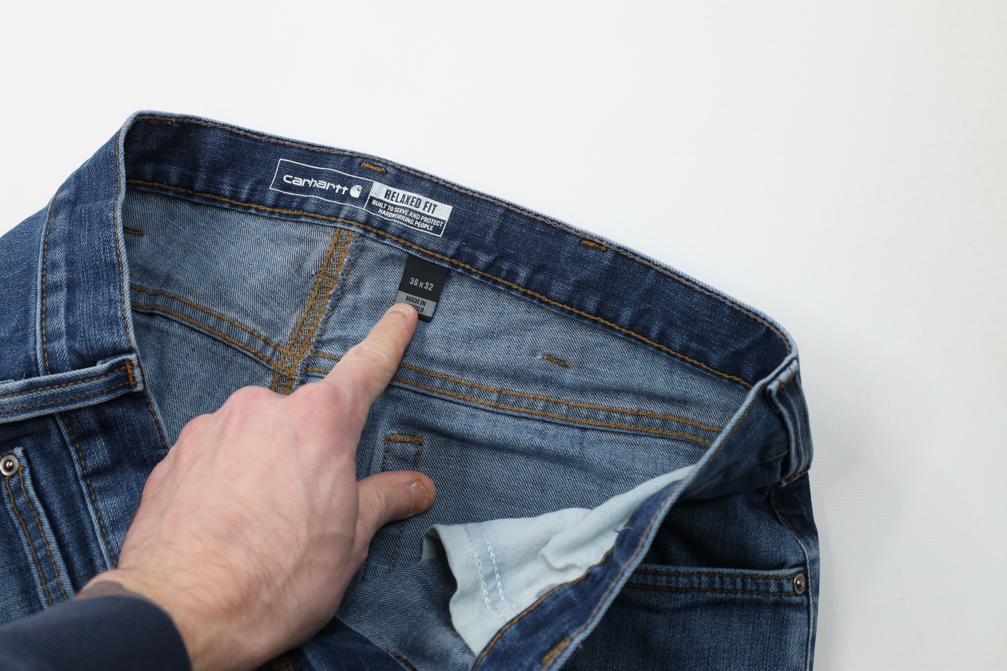 Carhartt Vintage Y2K Carhartt Relaxed Fit Wide Leg Denim Jeans Blue Size US 36 / EU 52 - 10 Thumbnail
