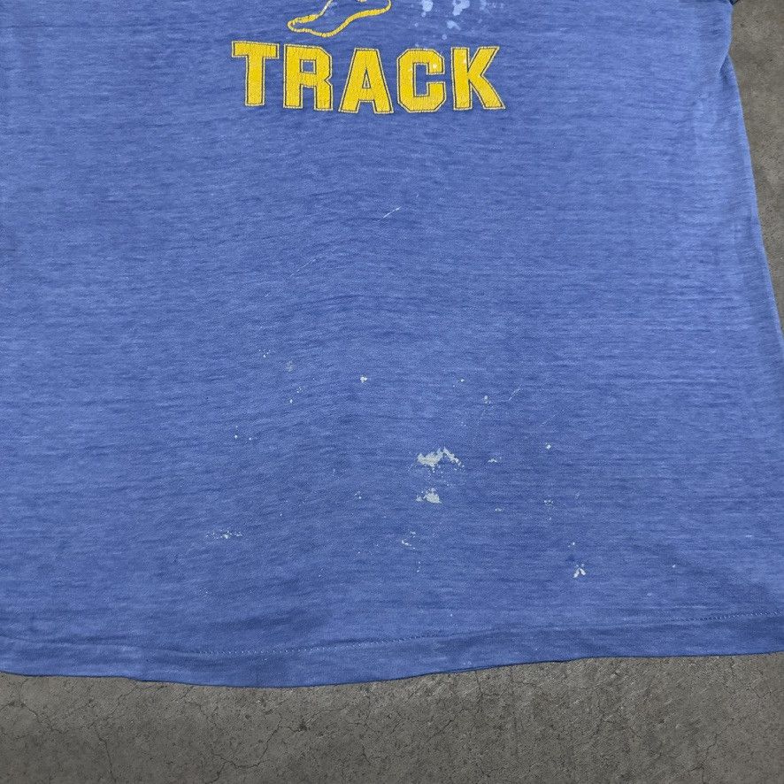 Vintage Vintage 70s Single Stitch New Cath Track Tee Blue Size US M / EU 48-50 / 2 - 3 Thumbnail
