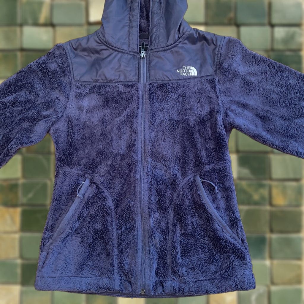 The North Face VINTAGE The NORTH FACE Oso Hooded Jacket XS Dark Grey Furry Raschel Fleece Full Zip Womenhood? Size XS / US 0-2 / IT 36-38 - 1 Thumbnail