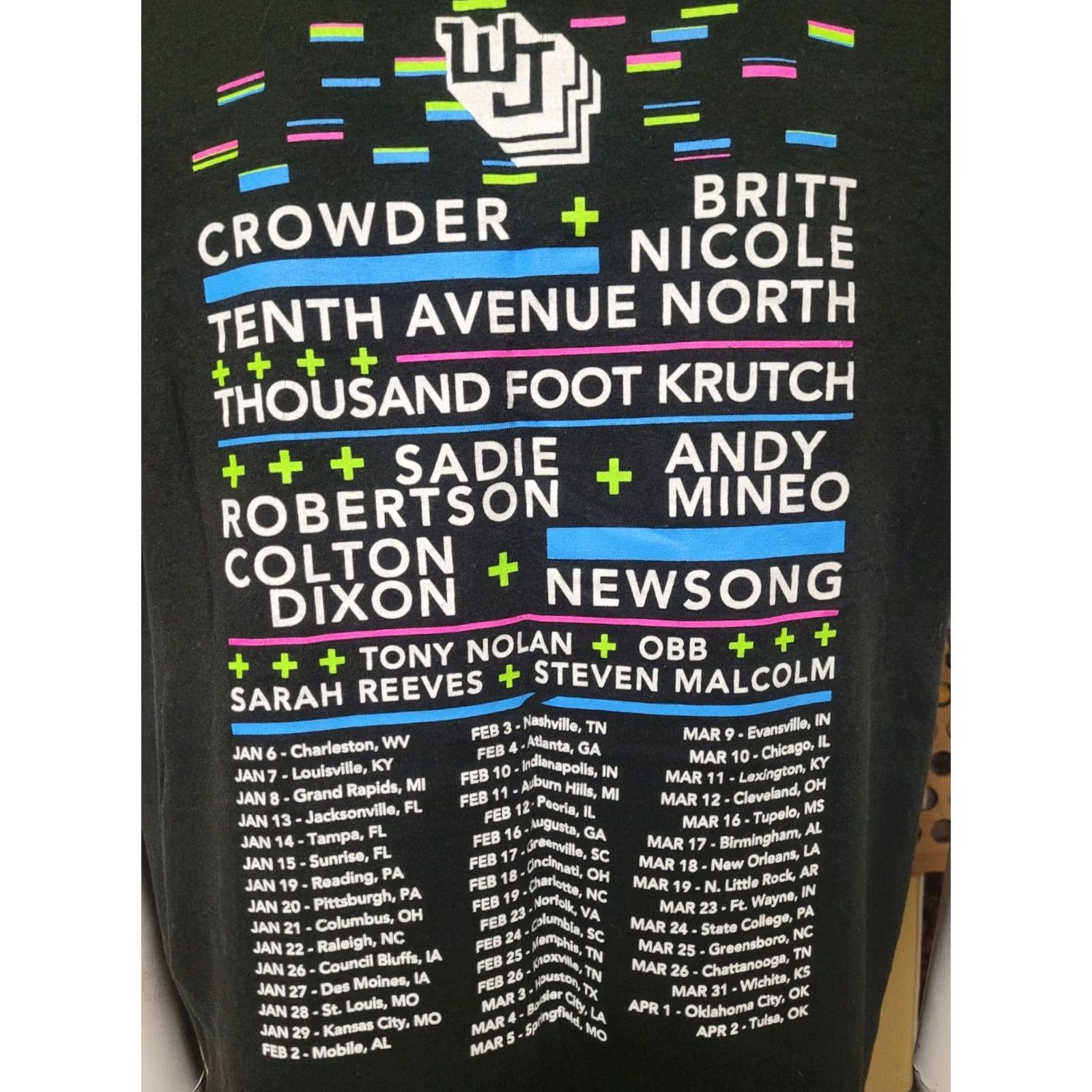 Delta Winter Jam 2017 T Shirt XL Black Cotton Delta Short Sleeve Crew Neck Men Graphic Tee Crowder Newsong Colton Dixon 00s Christian Rock Music Style Size US XL / EU 56 / 4 - 4 Thumbnail