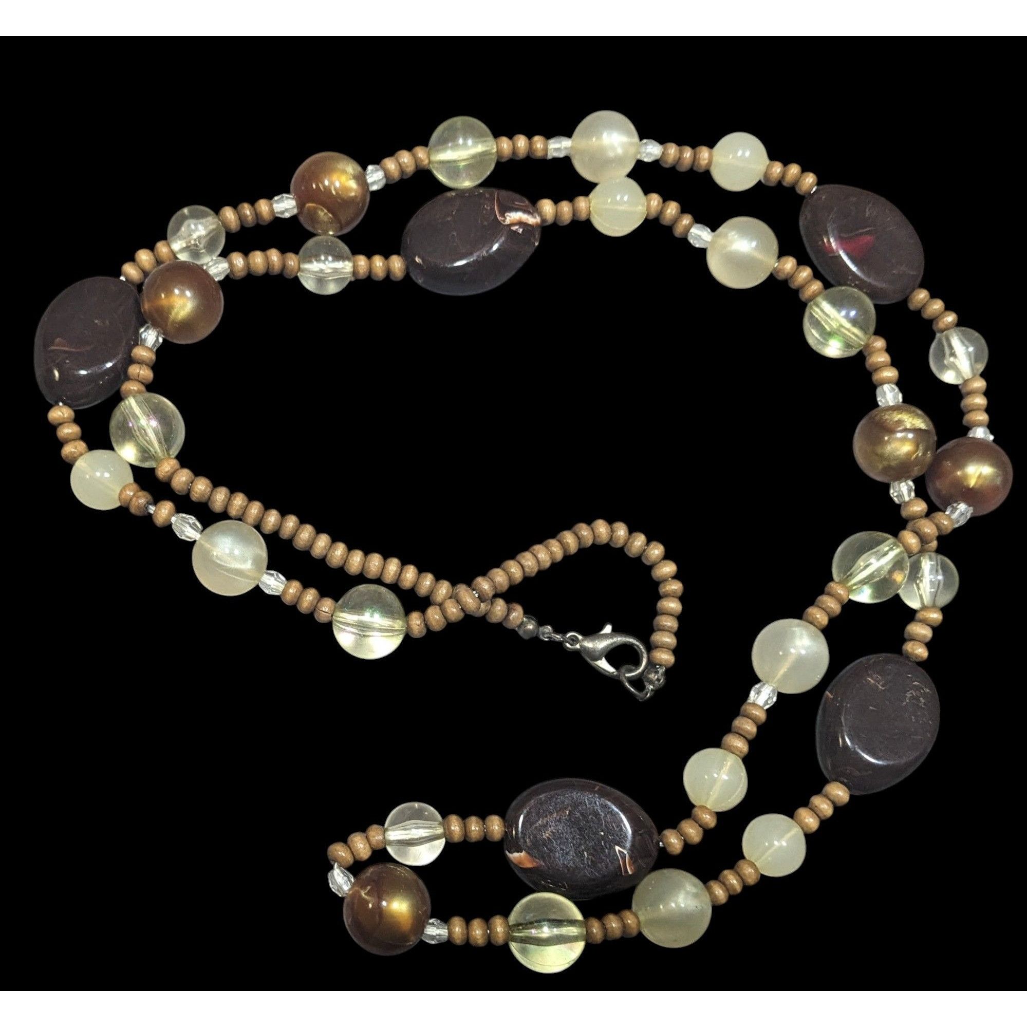 Other Bohemian Earth Tone Acrylic And Wood Beaded Necklace Size ONE SIZE - 1 Thumbnail