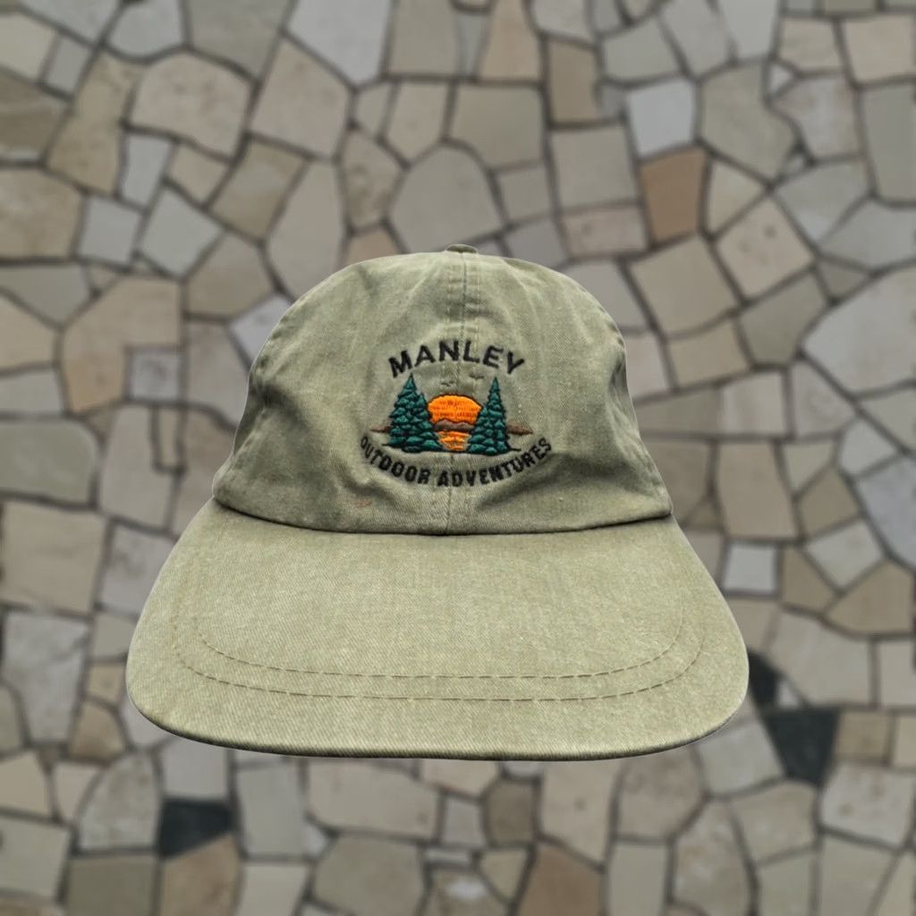 Olive A.J.M. Headwear Baseball Cap Mens Adjustable Olive Green Cotton Outdoor Embroidered Manley Outdoor Adventures Vintage? No (replace with All season) Size ONE SIZE - 1 Thumbnail
