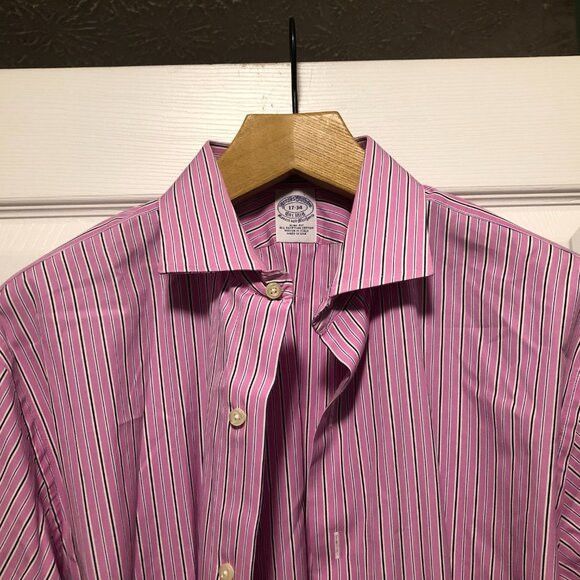 Brooks Brothers brooks brothers men's pink cotton dress shirt size: 17-34 Size US XL / EU 56 / 4 - 3 Thumbnail