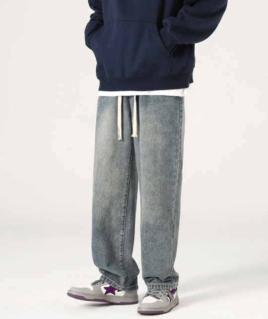 Japanese Brand × Vintage Japanese retro washed distressed loose straight jeans Size US 32 / EU 48 - 2 Thumbnail