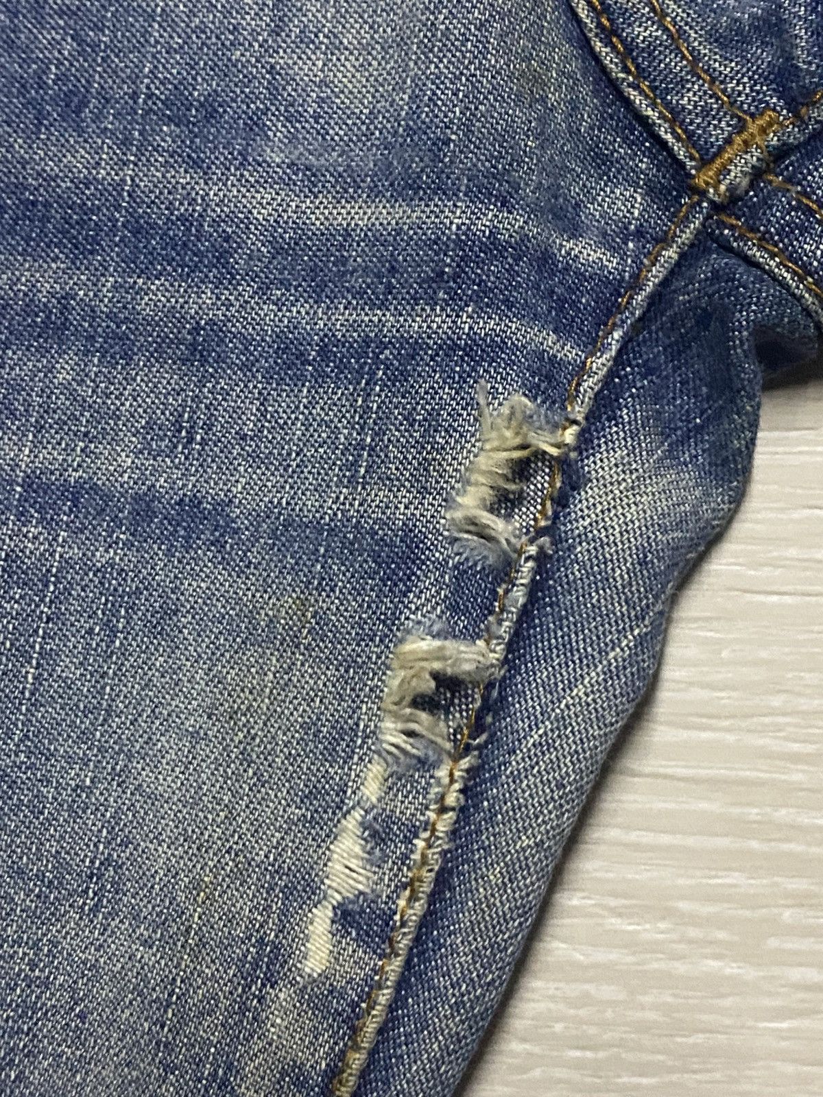 Japanese Brand Vintage Back & Forth Faded Wash Grunge Loose Jeans Size US 28 / EU 44 - 10 Thumbnail