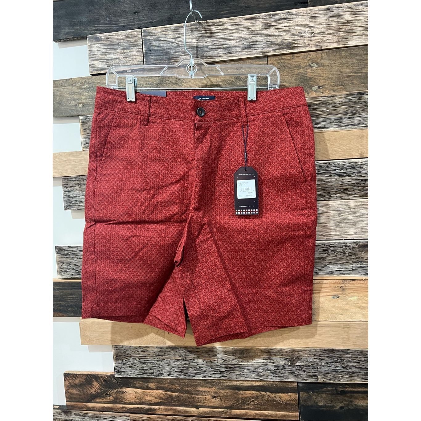Ben Sherman Ben Sherman NWT Shorts Mens regular Fit Red Summer Sz 33 Size US 33 - 2 Thumbnail