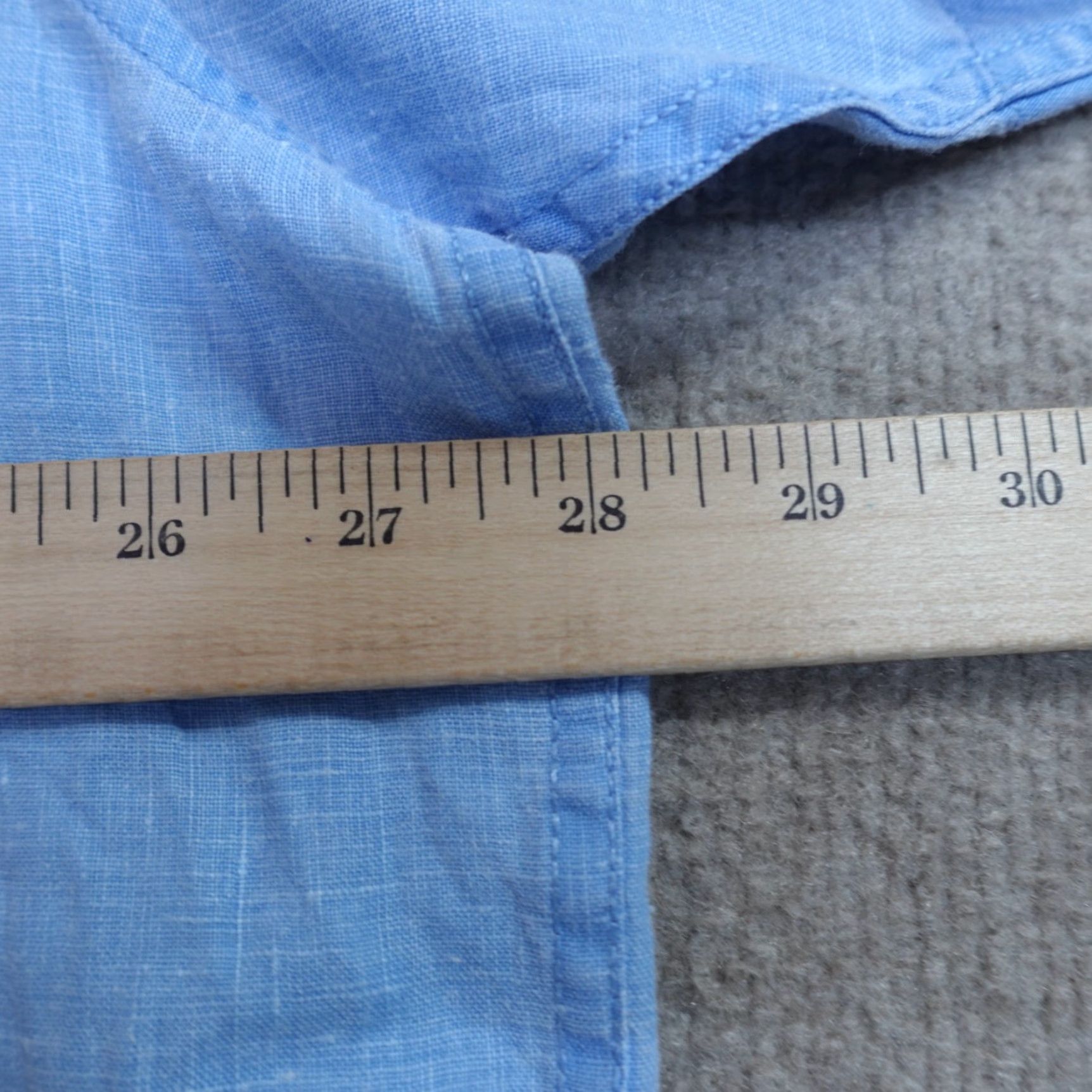 Tommy Bahama Tommy Bahama Shirt Blue Solid 2XL Linen Short Sleeve Button-Up Collared Men Size US XXL / EU 58 / 5 - 8 Thumbnail