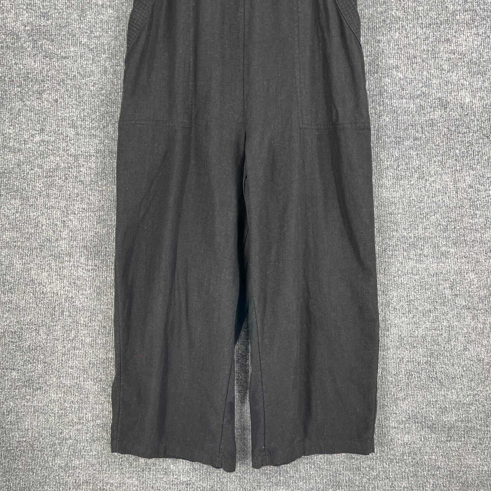 Old Navy Old Navy Jumpsuit Black Linen Blend Wide Leg Smocked Sz M Size 28" / US 6 / IT 42 - 3 Thumbnail
