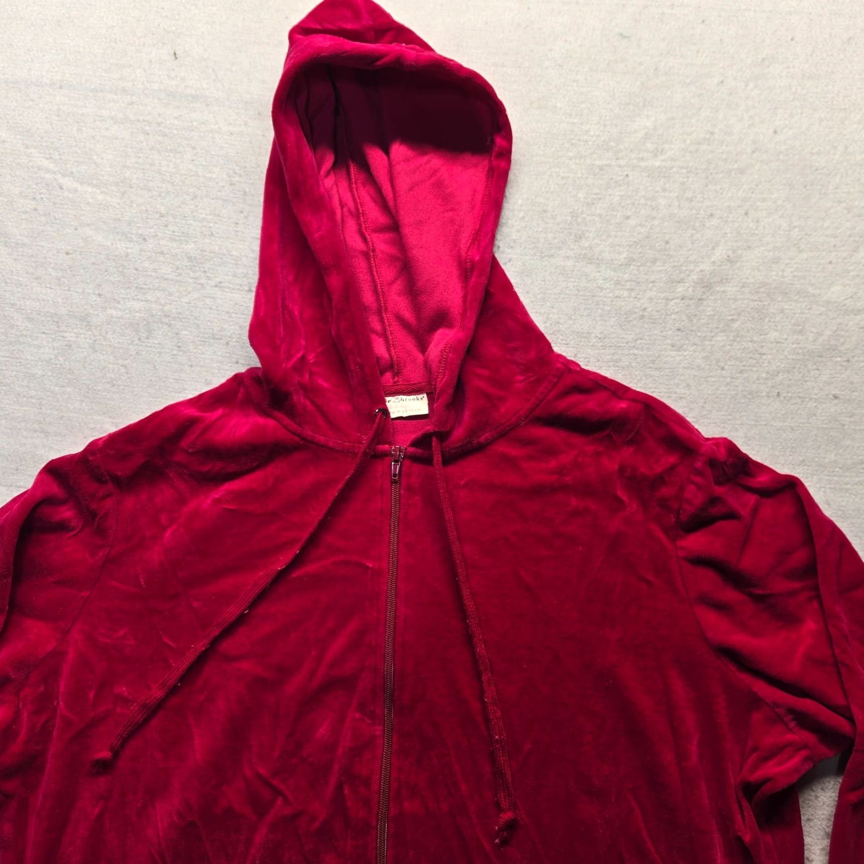 Vintage Bobbie Brooks Red Full Zip Hoodie Sweater Long Sleeve Adult Women's Plus Size 3X Size XXL / US 16-18 / IT 52-54 - 2 Thumbnail