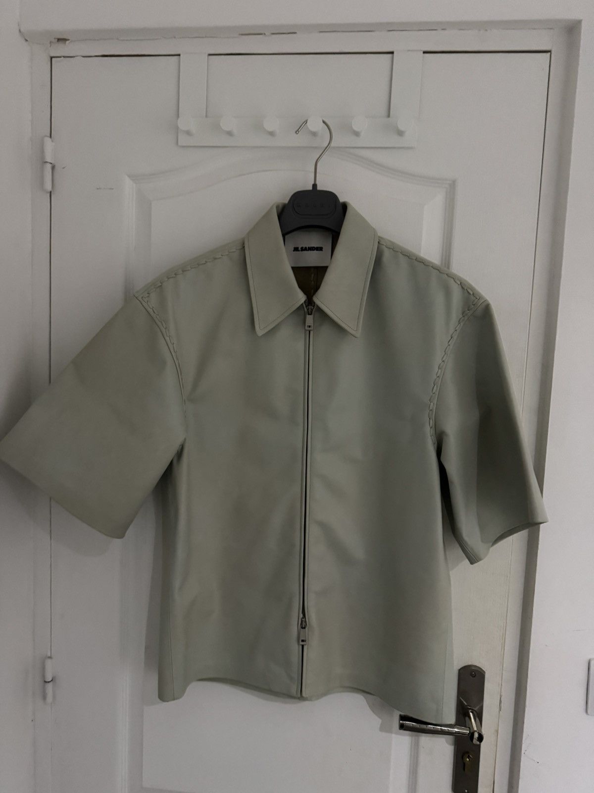 Jil Sander Jil Sander Leather Short Sleeves Zip Up Shirt Size US M / EU 48-50 / 2 - 1 Thumbnail