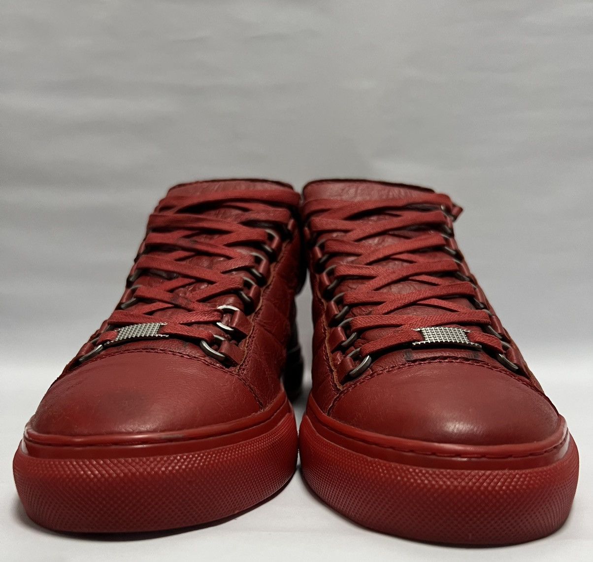 Balenciaga Balenciaga - Arena Red Leather High Top Sneakers Size US 7 / EU 40 - 4 Thumbnail