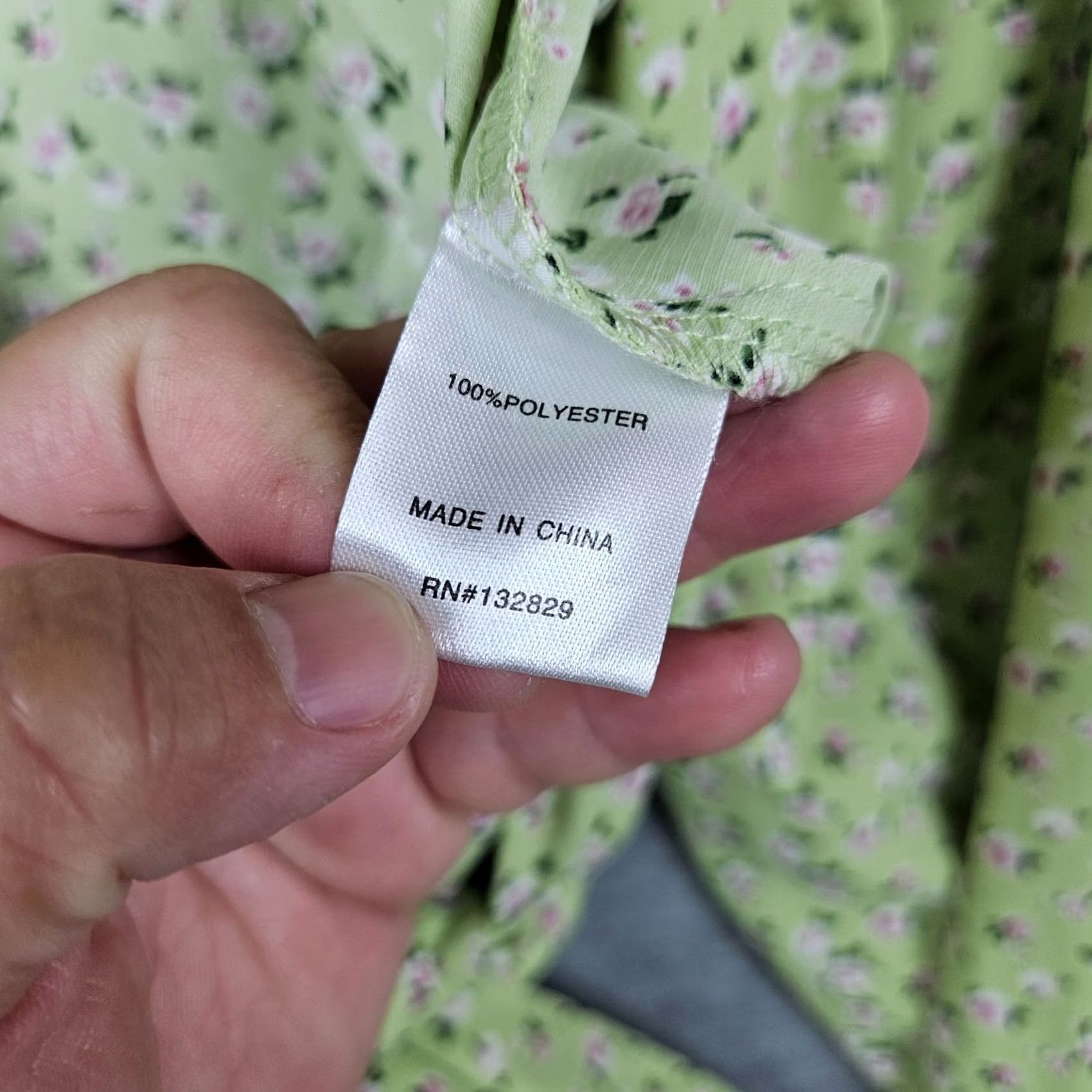 Vintage More To Come Marlene Tie Front Women's Green Floral Printed Shirt Sz L Shirt Adult Regular Green Floral Womens L Ladies Blouse Tie Front Size L / US 10 / IT 46 - 7 Thumbnail