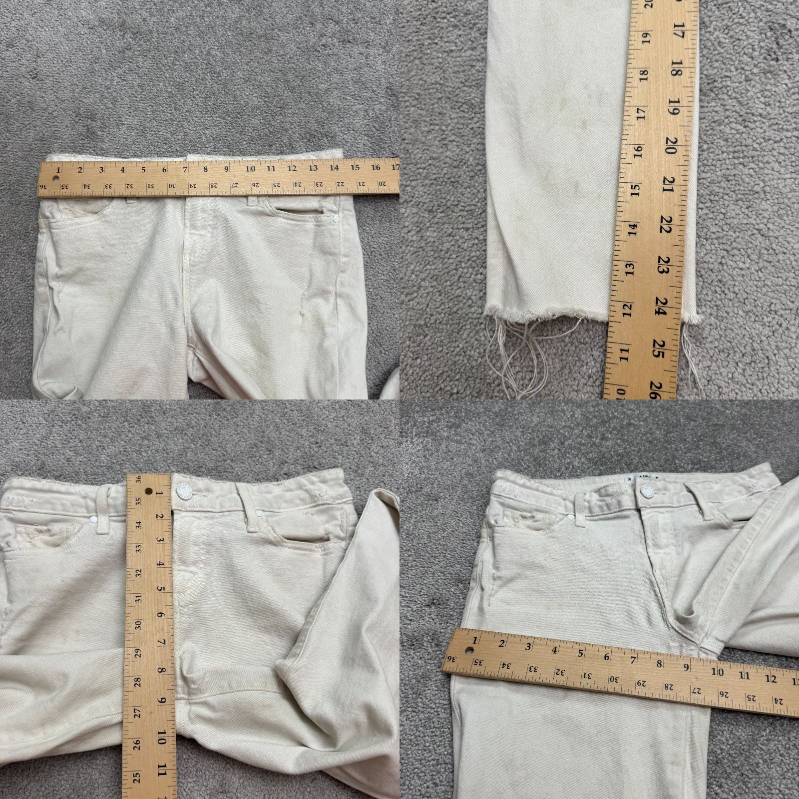 Paige Paige Skyline Skinny Crop Denim Jeans Womens 28 White Mid Rise Cotton Stretch Jeans Size 28" / US 6 / IT 42 - 10 Thumbnail